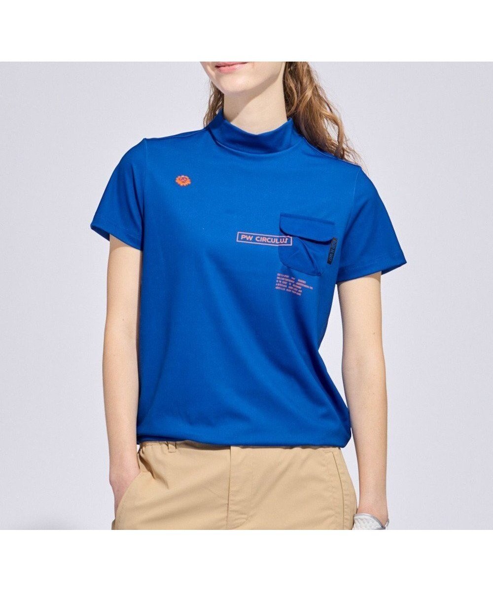 【ピーダブリュサーキュラス/PW CIRCULUS】の【WOMEN】ポケットモックネック ゴルフウェア レディース インテリア・キッズ・メンズ・レディースファッション・服の通販 founy(ファニー) 　ファッション　Fashion　レディースファッション　Fashion for Women　トップス・カットソー　Cut & Sew Tops　シャツ・ブラウス・オフィスカジュアル　Elegant Blouses & Button-Ups　ロングTシャツ・Tシャツ　Longline T-Shirts & Tees　カットソー・ベーシックTシャツ　Cut-and-Sewn Tops / Stretch Tees & Basics　カットソー　Cut and Sewn Top　ゴルフ　Golf　ストレッチ　Stretch, Stretchy Fabric　スピンドル　Spindle, Drawcord　ボトム　Bottoms, Lower Wear　ポケット　Pocket, Pocket Detail　モックネック　Mock Neck, Short Turtleneck　人気　Popular, Best Seller　吸水　Absorbent, Quick-Dry　夏　Summer　春　Spring　S/S・春夏　SS, Spring/Summer, Warm Season　スカイブルー系|ID: prp329100004868215 ipo3291000000036272869