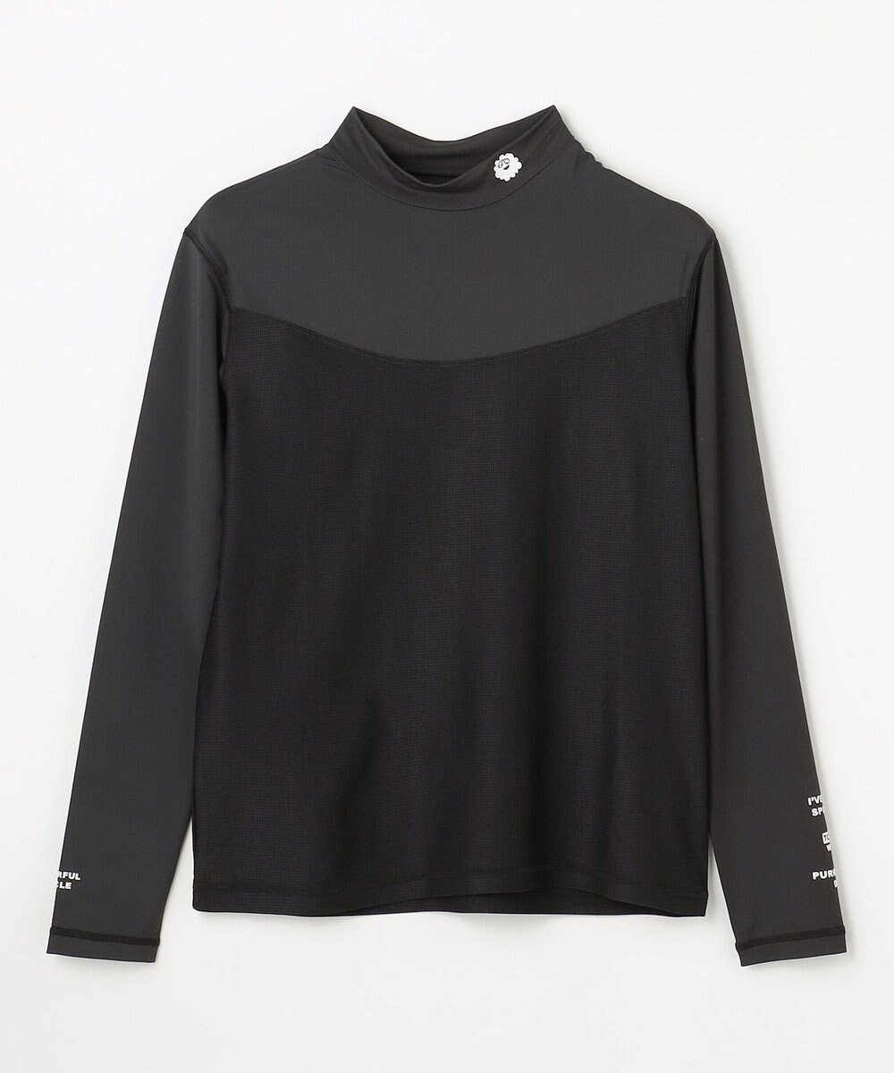 【ピーダブリュサーキュラス/PW CIRCULUS】の【WOMEN】UVメッシュコンビハイネックインナーシャツ ゴルフウェア レディース インテリア・キッズ・メンズ・レディースファッション・服の通販 founy(ファニー) 　ファッション　Fashion　レディースファッション　Fashion for Women　トップス・カットソー　Cut & Sew Tops　シャツ・ブラウス・オフィスカジュアル　Elegant Blouses & Button-Ups　ロングTシャツ・Tシャツ　Longline T-Shirts & Tees　カットソー・ベーシックTシャツ　Cut-and-Sewn Tops / Stretch Tees & Basics　インナー　Innerwear　春　Spring　カットソー　Cut and Sewn Top　コンビ　Combo, Combination Style　吸水　Absorbent, Quick-Dry　スウェット / スエット　Sweatshirt, Sweatwear　ストレッチ　Stretch, Stretchy Fabric　ハイネック　High Neck, Mock Neck　メッシュ　Mesh, Net Fabric　ラウンド　Round, Round Neck　S/S・春夏　SS, Spring/Summer, Warm Season　おすすめ　Recommended / Our Picks　夏　Summer　ゴルフ　Golf　ブラック系|ID: prp329100004868216 ipo3291000000036272872