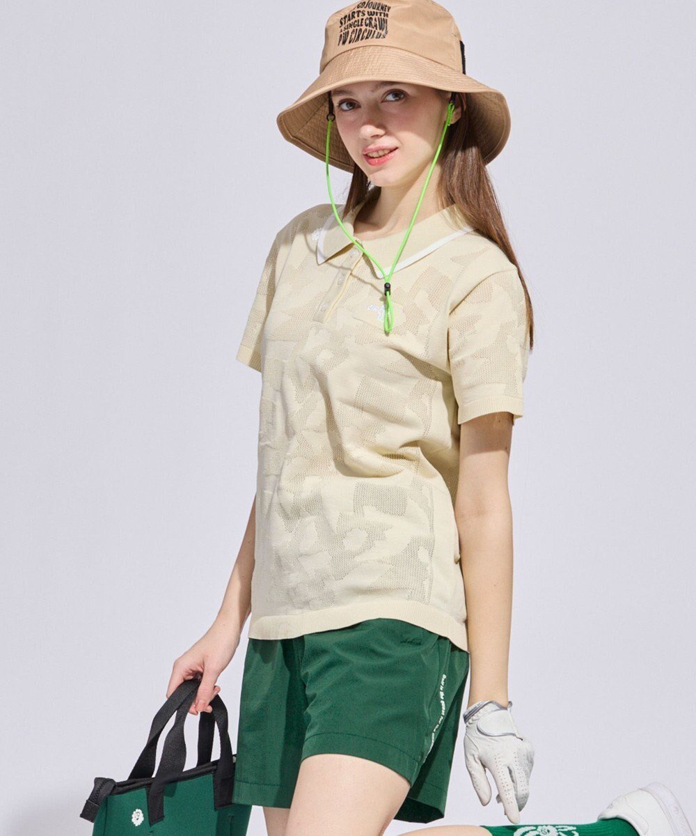 【ピーダブリュサーキュラス/PW CIRCULUS】の【WOMEN】DOVEモチーフ ニッポロ ゴルフウェア レディース 人気、トレンドファッション・服の通販 founy(ファニー) 　ファッション　Fashion　レディースファッション　Fashion for Women　トップス・カットソー　Cut & Sew Tops　ニット　Knit Tops & Sweaters　グラフィック　Graphic, Graphic Design　ゴルフ　Golf　セーター　Sweater, Knitwear　フロント　Front, Front Design　ポロシャツ　Polo Shirt, Collared Tee　モチーフ　Motif, Design Theme　人気　Popular, Best Seller　夏　Summer　春　Spring　S/S・春夏　SS, Spring/Summer, Warm Season　洗える　Machine Washable　無地　Plain, Solid Color　 other-1|ID: prp329100004868217 ipo3291000000036272873