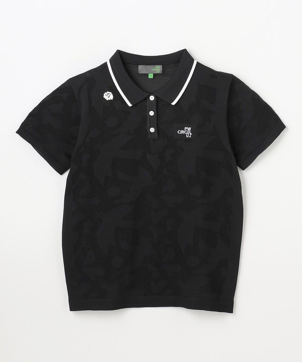 【ピーダブリュサーキュラス/PW CIRCULUS】の【WOMEN】DOVEモチーフ ニッポロ ゴルフウェア レディース インテリア・キッズ・メンズ・レディースファッション・服の通販 founy(ファニー) 　ファッション　Fashion　レディースファッション　Fashion for Women　トップス・カットソー　Cut & Sew Tops　ニット　Knit Tops & Sweaters　グラフィック　Graphic, Graphic Design　ゴルフ　Golf　セーター　Sweater, Knitwear　フロント　Front, Front Design　ポロシャツ　Polo Shirt, Collared Tee　モチーフ　Motif, Design Theme　人気　Popular, Best Seller　夏　Summer　春　Spring　S/S・春夏　SS, Spring/Summer, Warm Season　洗える　Machine Washable　無地　Plain, Solid Color　ブラック系|ID: prp329100004868217 ipo3291000000036272875