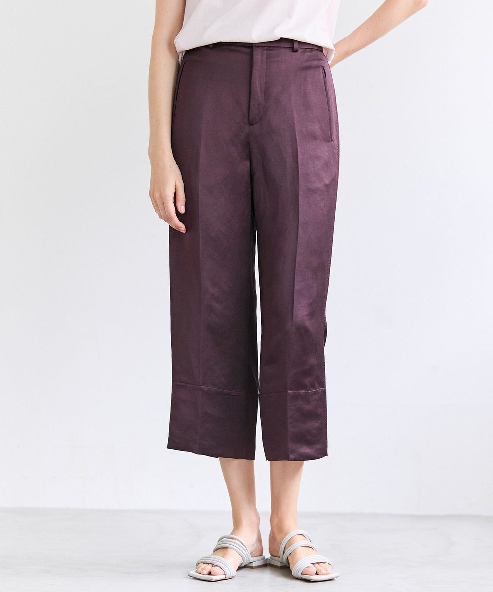 【ベイジ,/BEIGE,】のCASSITER / リネンブレンド サテンクロップドパンツ 人気、トレンドファッション・服の通販 founy(ファニー) 　ファッション　Fashion　レディースファッション　Fashion for Women　パンツ　Pants & Trousers　エレガント 上品　Elegant　春　Spring　カットソー　Cut and Sewn Top　サテン　Satin, Glossy Fabric　シューズ　Shoes, Footwear　シンプル　Simple, Minimal　ジャケット　Jacket, Outerwear　ストレート　Straight, Straight Cut　とろみ　Fluid, Flowy Fabric　バランス　Balance, Style Balance　フラット　Flat, Flat Shoes　リネン　Linen, Linen Fabric　リラックス　Relax, Relaxed Fit　S/S・春夏　SS, Spring/Summer, Warm Season　夏　Summer　 other-1|ID: prp329100004868225 ipo3291000000036272903