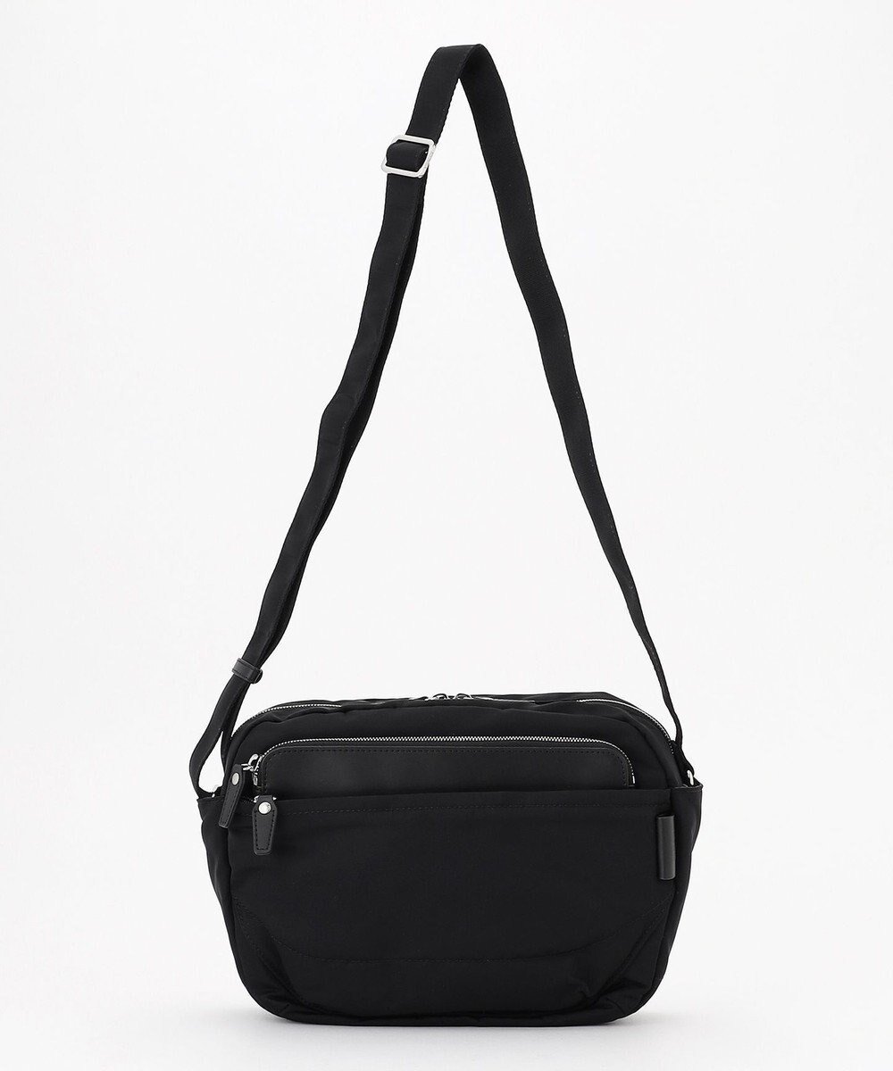 【イザック/Y'SACCS】のポリエステルツイル ショルダーバッグ インテリア・キッズ・メンズ・レディースファッション・服の通販 founy(ファニー) 　ファッション　Fashion　レディースファッション　Fashion for Women　バッグ　Bags　サテン　Satin, Glossy Fabric　スマート　Smart, Elegant　ダブル　Double, Double-Breasted　トラベル　Travel, Travel Gear　フロント　Front, Front Design　ポケット　Pocket, Pocket Detail　メタル　Metal, Metal Parts　エレガント 上品　Elegant　ブラック|ID: prp329100004868230 ipo3291000000036272922