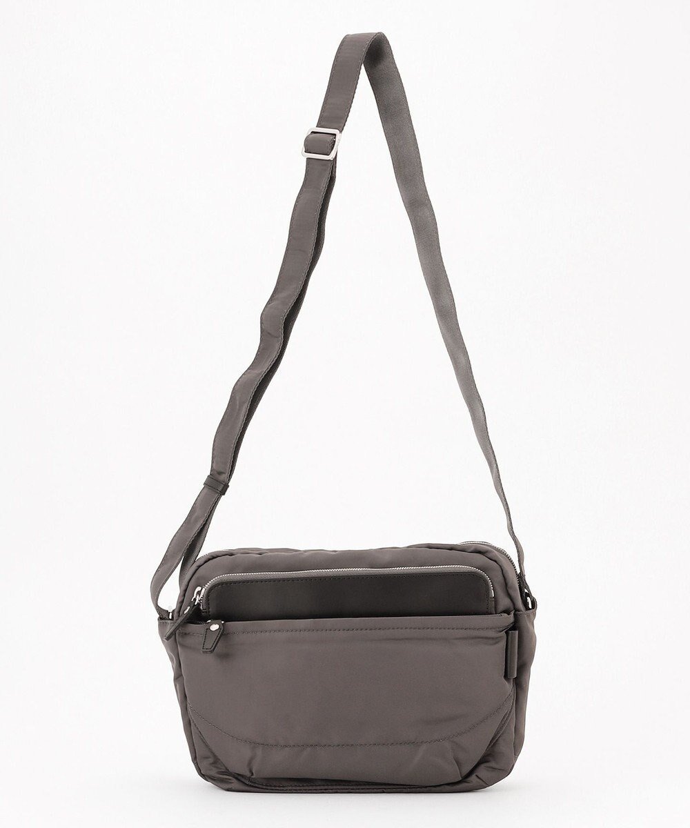 【イザック/Y'SACCS】のポリエステルツイル ショルダーバッグ インテリア・キッズ・メンズ・レディースファッション・服の通販 founy(ファニー) 　ファッション　Fashion　レディースファッション　Fashion for Women　バッグ　Bags　サテン　Satin, Glossy Fabric　スマート　Smart, Elegant　ダブル　Double, Double-Breasted　トラベル　Travel, Travel Gear　フロント　Front, Front Design　ポケット　Pocket, Pocket Detail　メタル　Metal, Metal Parts　エレガント 上品　Elegant　ダークグレー|ID: prp329100004868230 ipo3291000000036272923