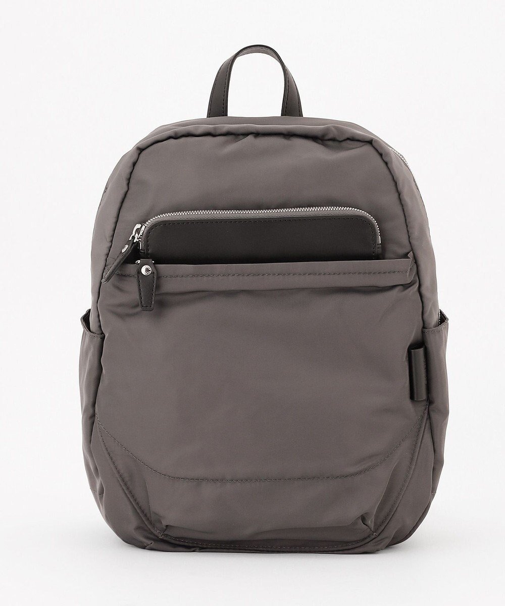 【イザック/Y'SACCS】のポリエステルツイル リュックサック インテリア・キッズ・メンズ・レディースファッション・服の通販 founy(ファニー) 　ファッション　Fashion　レディースファッション　Fashion for Women　バッグ　Bags　サテン　Satin, Glossy Fabric　スマート　Smart, Elegant　ダブル　Double, Double-Breasted　トラベル　Travel, Travel Gear　フロント　Front, Front Design　ポケット　Pocket, Pocket Detail　メタル　Metal, Metal Parts　リュック　Backpack, Rucksack　エレガント 上品　Elegant　ダークグレー|ID: prp329100004868232 ipo3291000000036272934