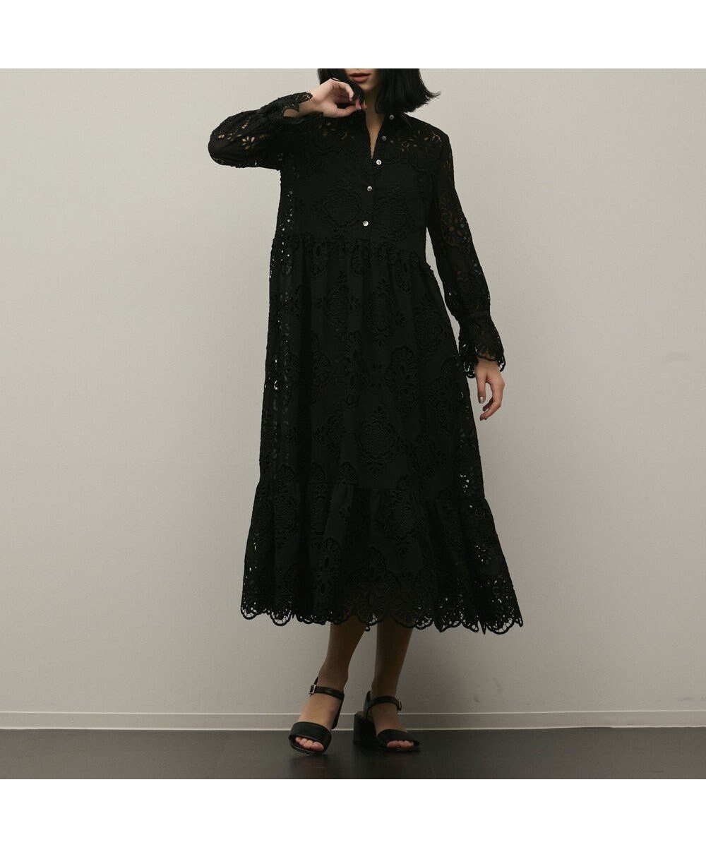 【グレース コンチネンタル/GRACE CONTINENTAL】のカットレースワンピース インテリア・キッズ・メンズ・レディースファッション・服の通販 founy(ファニー) 　ファッション　Fashion　レディースファッション　Fashion for Women　ワンピース　Dresses　シフォン　Chiffon, Lightweight Fabric　モチーフ　Motif, Design Theme　夏　Summer　春　Spring　S/S・春夏　SS, Spring/Summer, Warm Season　ブラック|ID: prp329100004868236 ipo3291000000036272950