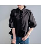 【組曲/KUMIKYOKU】の【先行予約・WEB限定】ツイルジャージーフリル カットソー 人気、トレンドファッション・服の通販 founy(ファニー) ファッション Fashion レディースファッション Fashion for Women トップス・カットソー Cut & Sew Tops シャツ・ブラウス・オフィスカジュアル Elegant Blouses & Button-Ups ロングTシャツ・Tシャツ Longline T-Shirts & Tees カットソー・ベーシックTシャツ Cut-and-Sewn Tops / Stretch Tees & Basics 春 Spring カットソー Cut and Sewn Top ツイル Twist, Twisted Detail フリル Frill, Ruffle ペプラム Peplum, Flared Hem S/S・春夏 SS, Spring/Summer, Warm Season 夏 Summer エレガント 上品 Elegant thumbnail ブラック系|ID: prp329100004868243 ipo3291000000036272978