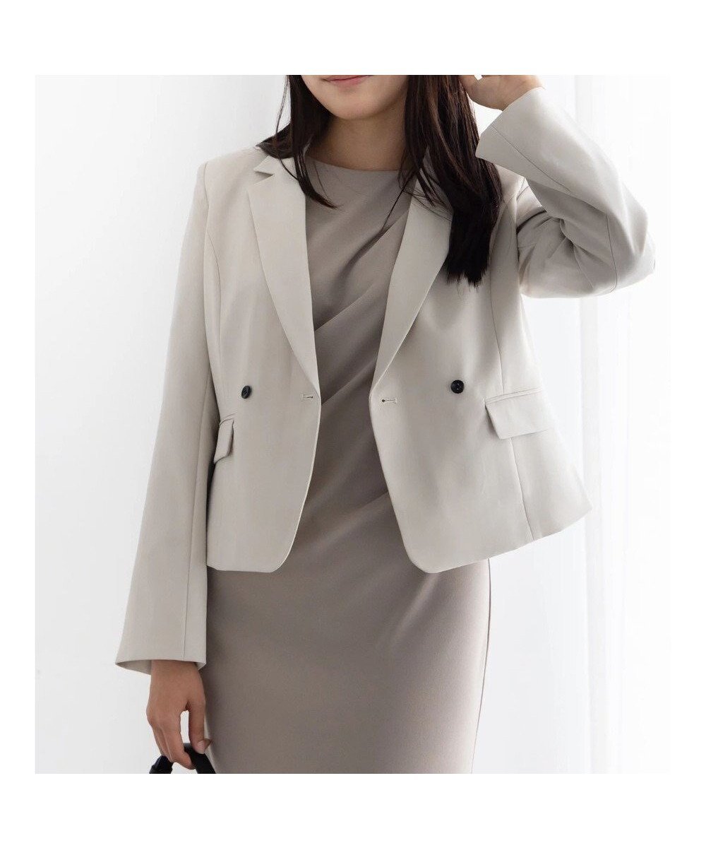 【テチチ/Te chichi】のフレア袖クロップトテーラードジャケット【AOYAMA FASHION ASSOCIATION × Te chichi】 インテリア・キッズ・メンズ・レディースファッション・服の通販 founy(ファニー) 　ファッション　Fashion　レディースファッション　Fashion for Women　アウター　Coat / Outerwear Collection　レディースジャケット・軽アウター　Jackets　テーラードジャケット / 通勤・きれいめスタイル　Tailored Jackets & Blazers　クラシカル　Classical, Vintage-Inspired　クロップド　Cropped, Short Length　コンパクト　Compact, Small Size　サークル　Circle, Round Design　シンプル　Simple, Minimal　ジャケット　Jacket, Outerwear　スリーブ　Sleeve, Long Sleeve / Short Sleeve　タイトスカート　Pencil Skirt, Tight Skirt　ドレープ　Drape, Draping Fabric　定番　Standard, Basic Item　バランス　Balance, Style Balance　フレア　Flare, Flared　A/W・秋冬　Autumn/Winter　S/S・春夏　SS, Spring/Summer, Warm Season　夏　Summer　ビジネス 仕事 通勤　Business / Work / Commuting　ベージュ|ID: prp329100004868246 ipo3291000000036272987