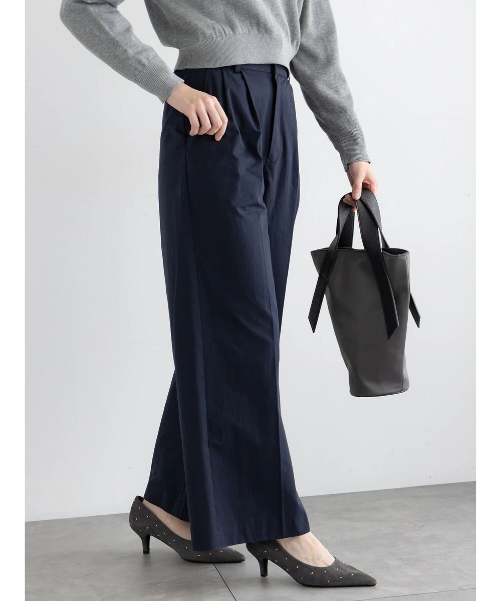 【テチチ/Te chichi】の2タックチノパンツ【AOYAMA FASHION ASSOCIATION × Te chichi】 インテリア・キッズ・メンズ・レディースファッション・服の通販 founy(ファニー) 　ファッション　Fashion　レディースファッション　Fashion for Women　パンツ　Pants & Trousers　おすすめ　Recommended / Our Picks　サークル　Circle, Round Design　バランス　Balance, Style Balance　フロント　Front, Front Design　ベスト　Vest, Waistcoat　ポケット　Pocket, Pocket Detail　ワイド　Wide, Wide Fit　夏　Summer　S/S・春夏　SS, Spring/Summer, Warm Season　A/W・秋冬　Autumn/Winter　ビジネス 仕事 通勤　Business / Work / Commuting　ネイビー|ID: prp329100004868247 ipo3291000000036272991