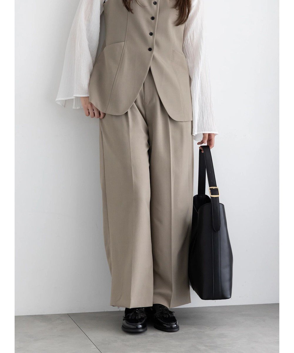 【テチチ/Te chichi】の2タックワイドパンツ【AOYAMA FASHION ASSOCIATION × Te chichi】 インテリア・キッズ・メンズ・レディースファッション・服の通販 founy(ファニー) 　ファッション　Fashion　レディースファッション　Fashion for Women　パンツ　Pants & Trousers　おすすめ　Recommended / Our Picks　カットソー　Cut and Sewn Top　サークル　Circle, Round Design　シンプル　Simple, Minimal　セットアップ　Set-Up, Coordinated Outfit　フロント　Front, Front Design　ワイド　Wide, Wide Fit　夏　Summer　S/S・春夏　SS, Spring/Summer, Warm Season　A/W・秋冬　Autumn/Winter　ビジネス 仕事 通勤　Business / Work / Commuting　モカ|ID: prp329100004868248 ipo3291000000036272993