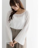 【テチチ/Te chichi】のクレープフレアスリーブブラウス【AOYAMA FASHION ASSOCIATION × Te chichi】 人気、トレンドファッション・服の通販 founy(ファニー) ファッション Fashion レディースファッション Fashion for Women トップス・カットソー Cut & Sew Tops シャツ・ブラウス・オフィスカジュアル Elegant Blouses & Button-Ups おすすめ Recommended / Our Picks サークル Circle, Round Design シンプル Simple, Minimal スリーブ Sleeve, Long Sleeve / Short Sleeve ダウン Down, Puffer デニム Denim, Jeans Material フレア Flare, Flared 夏 Summer S/S・春夏 SS, Spring/Summer, Warm Season A/W・秋冬 Autumn/Winter thumbnail オフホワイト|ID: prp329100004868251 ipo3291000000036273002