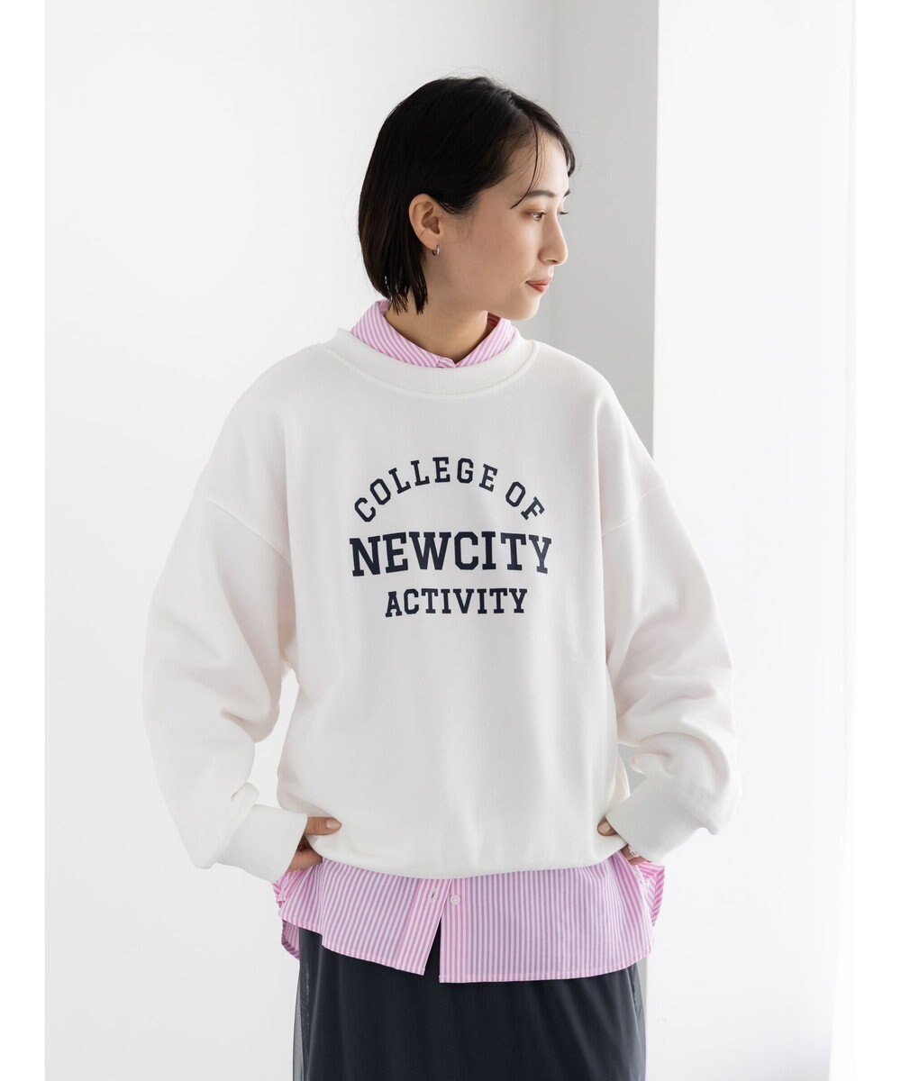 【テチチ/Te chichi】の裏毛ロゴプルオーバー インテリア・キッズ・メンズ・レディースファッション・服の通販 founy(ファニー) 　ファッション　Fashion　レディースファッション　Fashion for Women　トップス・カットソー　Cut & Sew Tops　シャツ・ブラウス・オフィスカジュアル　Elegant Blouses & Button-Ups　ロングTシャツ・Tシャツ　Longline T-Shirts & Tees　カジュアルプルオーバー・ニットトップス　Pullovers & Knit Tops / Casual Pullovers　カットソー・ベーシックTシャツ　Cut-and-Sewn Tops / Stretch Tees & Basics　カットソー　Cut and Sewn Top　デニム　Denim, Jeans Material　プリント　Print, Printed Pattern　夏　Summer　S/S・春夏　SS, Spring/Summer, Warm Season　A/W・秋冬　Autumn/Winter　オフホワイト|ID: prp329100004868253 ipo3291000000036273009