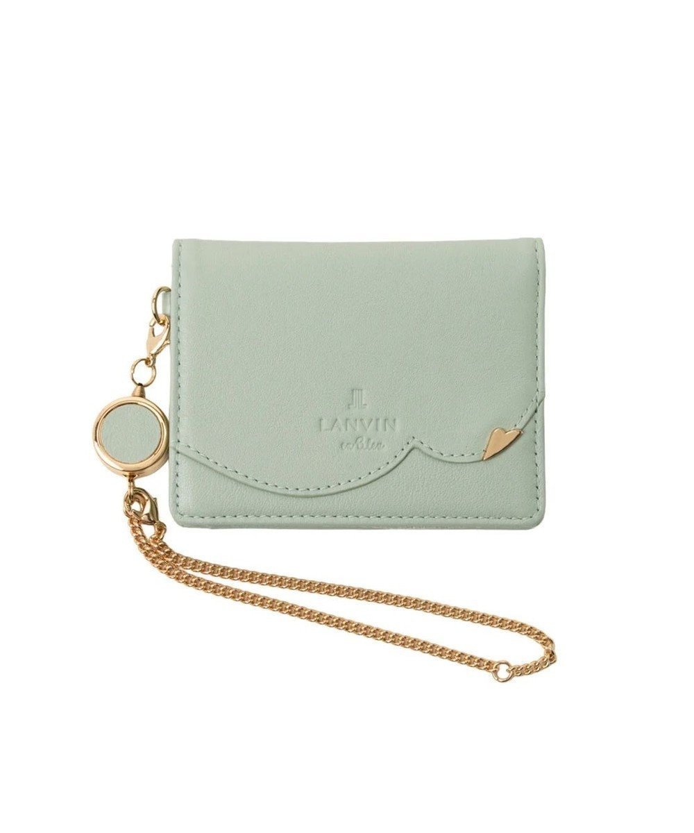 【ランバン オン ブルー/LANVIN en Bleu】のデクール 三面パスケース インテリア・キッズ・メンズ・レディースファッション・服の通販 founy(ファニー) 　ファッション　Fashion　レディースファッション　Fashion for Women　ミニ財布・二つ折り財布　Wallets & Card Cases　シンプル　Simple, Minimal　スカラップ　Scallop, Scalloped Edge　フラップ　Flap, Flap Pocket　エレガント 上品　Elegant　財布　Wallet, Purse　ミント|ID: prp329100004868257 ipo3291000000036273027