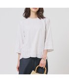 【ジェイ プレス/J.PRESS】のストライプ×エンブロイダリー クルーネック ブラウス 人気、トレンドファッション・服の通販 founy(ファニー) ファッション Fashion レディースファッション Fashion for Women トップス・カットソー Cut & Sew Tops シャツ・ブラウス・オフィスカジュアル Elegant Blouses & Button-Ups イエロー Yellow エンブロイダリー Embroidery Design ストライプ Stripe, Striped Pattern レース Lace, Lace Fabric エレガント 上品 Elegant 夏 Summer 春 Spring S/S・春夏 SS, Spring/Summer, Warm Season thumbnail ホワイト×ネイビー系|ID: prp329100004868267 ipo3291000000036273062