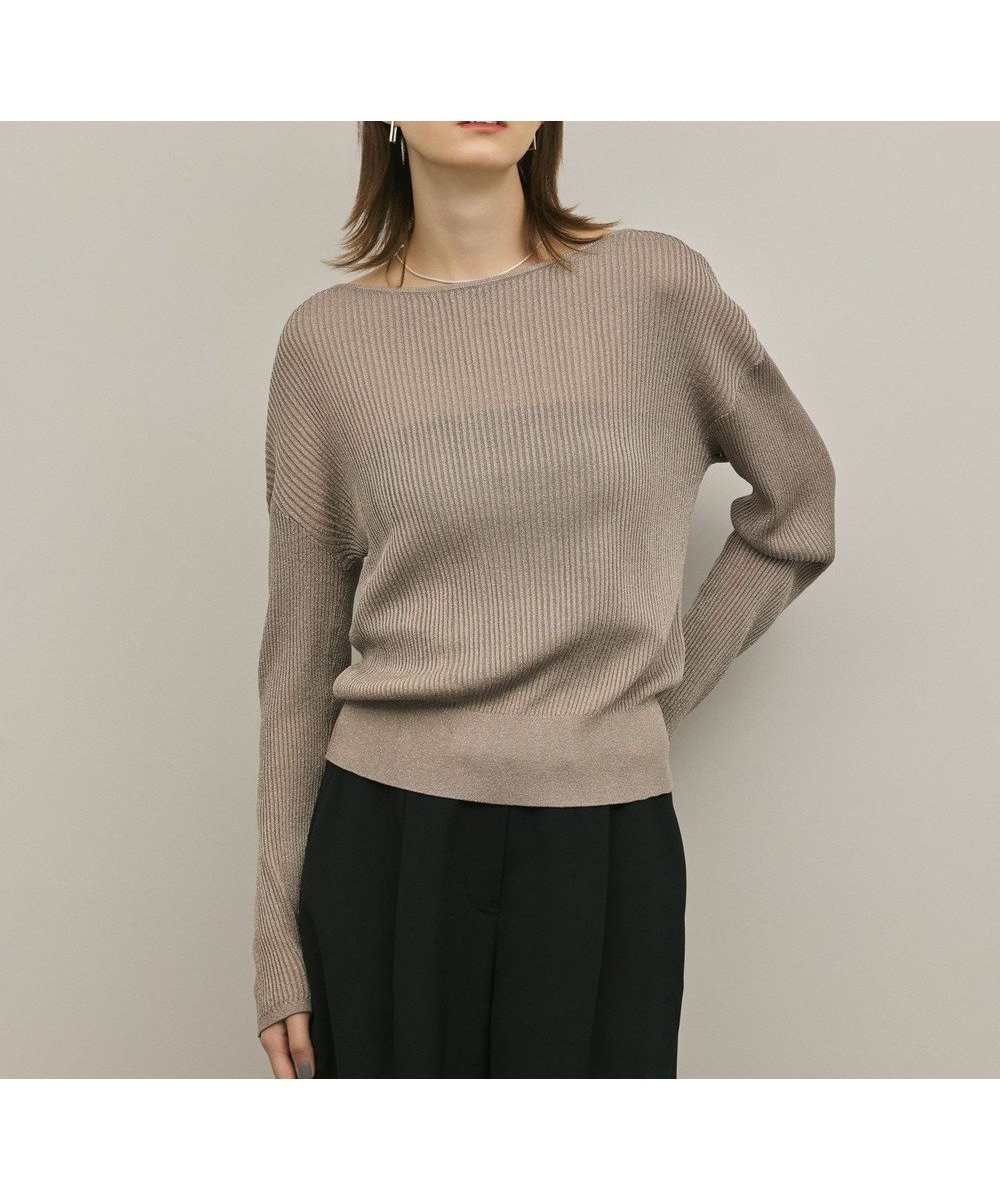 【グレース コンチネンタル/GRACE CONTINENTAL】のラメリブクルーニットトップ インテリア・キッズ・メンズ・レディースファッション・服の通販 founy(ファニー) 　ファッション　Fashion　レディースファッション　Fashion for Women　トップス・カットソー　Cut & Sew Tops　ニット　Knit Tops & Sweaters　セーター　Sweater, Knitwear　夏　Summer　春　Spring　S/S・春夏　SS, Spring/Summer, Warm Season　グレー|ID: prp329100004868268 ipo3291000000036273067