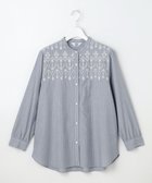 【ジェイ プレス/J.PRESS】のストライプ×エンブロイダリー バンドカラー ブラウス 人気、トレンドファッション・服の通販 founy(ファニー) ファッション Fashion レディースファッション Fashion for Women トップス・カットソー Cut & Sew Tops シャツ・ブラウス・オフィスカジュアル Elegant Blouses & Button-Ups イエロー Yellow エンブロイダリー Embroidery Design ストライプ Stripe, Striped Pattern レース Lace, Lace Fabric エレガント 上品 Elegant 夏 Summer 春 Spring S/S・春夏 SS, Spring/Summer, Warm Season thumbnail ネイビー×ホワイト系|ID: prp329100004868273 ipo3291000000036273083