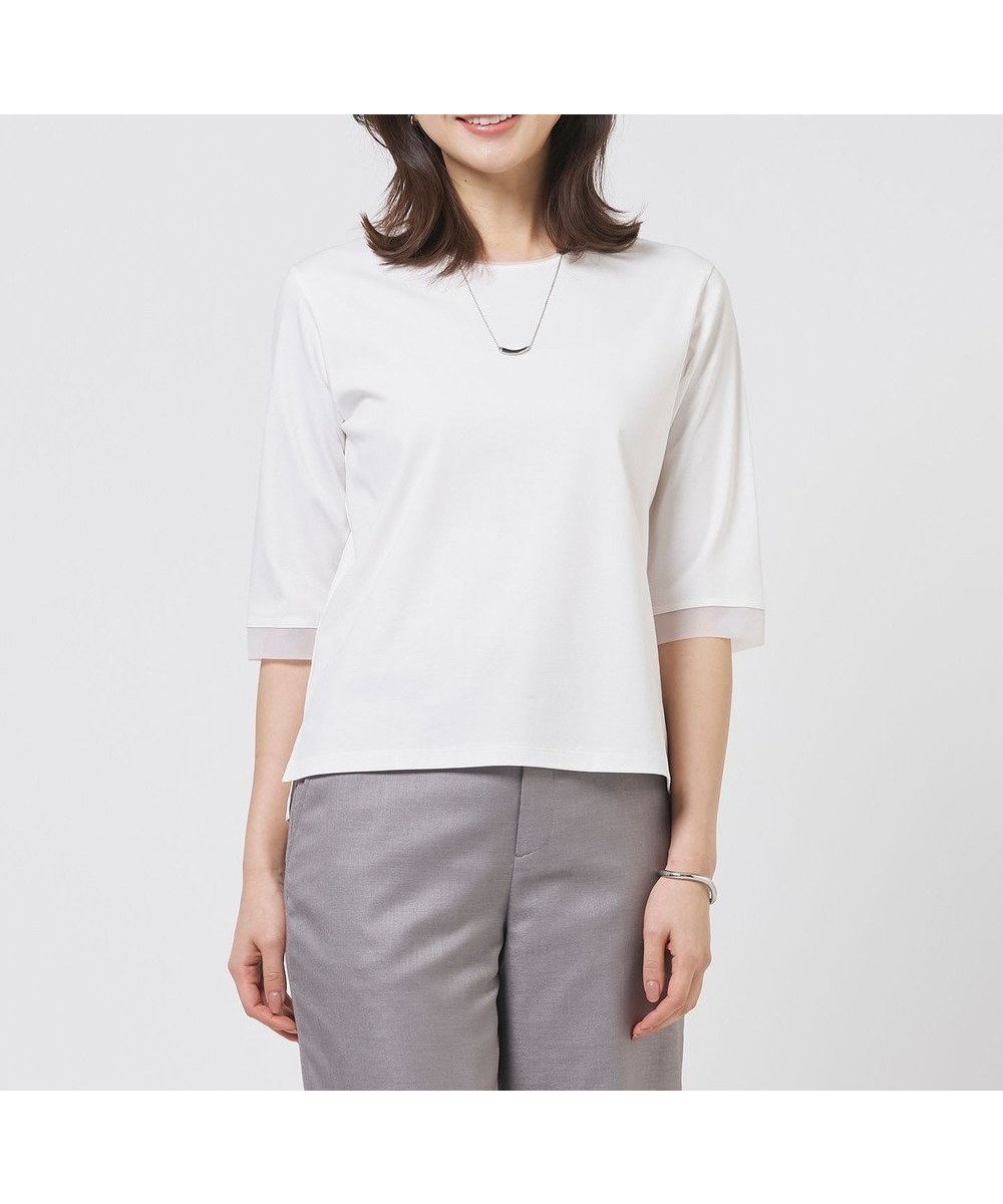 【ジェイ プレス/J.PRESS】のスムースジャージー カットソー インテリア・キッズ・メンズ・レディースファッション・服の通販 founy(ファニー) 　ファッション　Fashion　レディースファッション　Fashion for Women　トップス・カットソー　Cut & Sew Tops　シャツ・ブラウス・オフィスカジュアル　Elegant Blouses & Button-Ups　ロングTシャツ・Tシャツ　Longline T-Shirts & Tees　カットソー・ベーシックTシャツ　Cut-and-Sewn Tops / Stretch Tees & Basics　イエロー　Yellow　インナー　Innerwear　カットソー　Cut and Sewn Top　カーディガン　Cardigan, Knitwear　シアー　Sheer, See-Through　シルケット　Silket, Silky Cotton　シンプル　Simple, Minimal　ジャケット　Jacket, Outerwear　トレンド　Trend, Trending Now　ボーダー　Border, Stripe　エレガント 上品　Elegant　夏　Summer　春　Spring　S/S・春夏　SS, Spring/Summer, Warm Season　ホワイト系|ID: prp329100004868275 ipo3291000000036273088