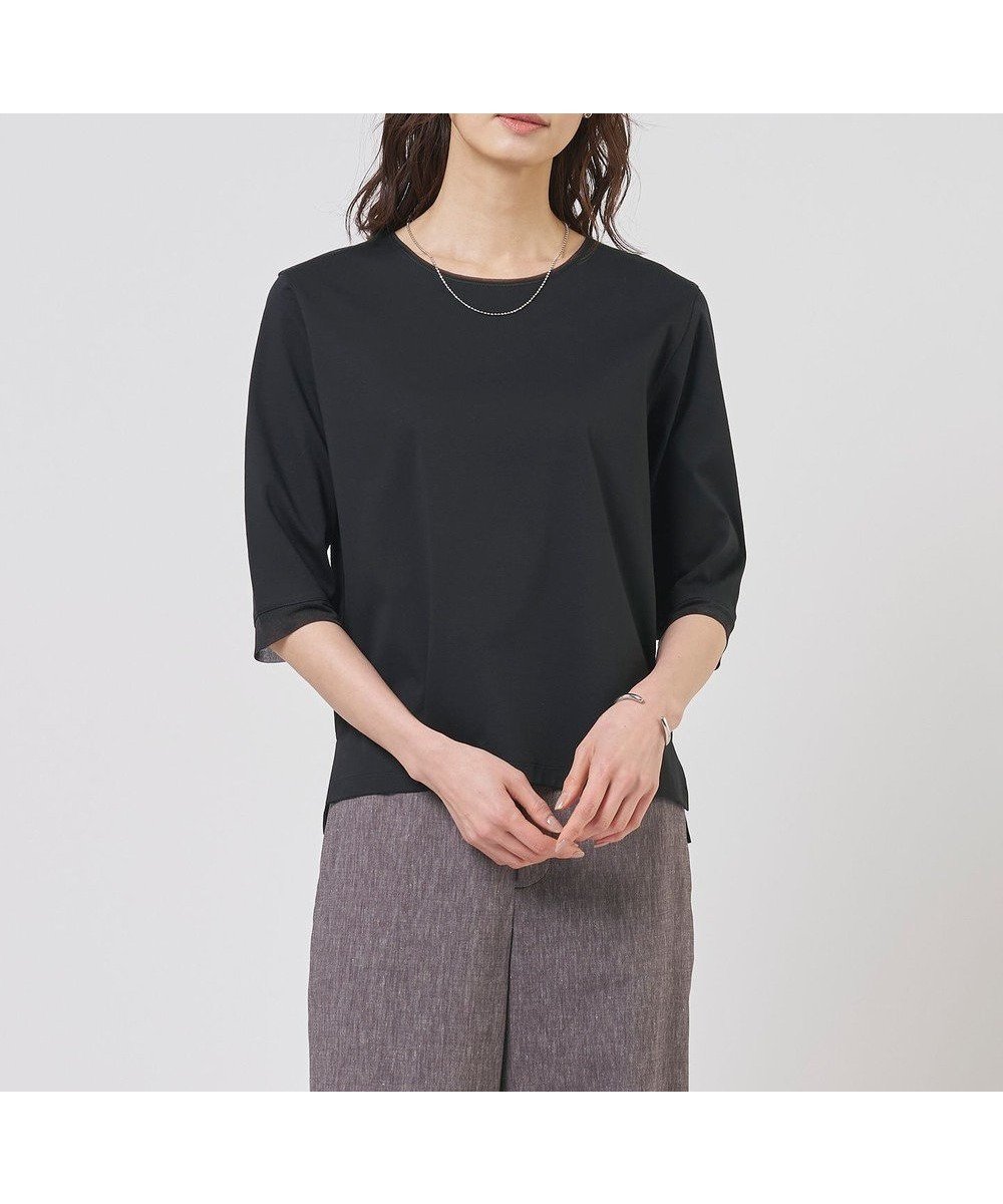 【ジェイ プレス/J.PRESS】のスムースジャージー カットソー インテリア・キッズ・メンズ・レディースファッション・服の通販 founy(ファニー) 　ファッション　Fashion　レディースファッション　Fashion for Women　トップス・カットソー　Cut & Sew Tops　シャツ・ブラウス・オフィスカジュアル　Elegant Blouses & Button-Ups　ロングTシャツ・Tシャツ　Longline T-Shirts & Tees　カットソー・ベーシックTシャツ　Cut-and-Sewn Tops / Stretch Tees & Basics　イエロー　Yellow　インナー　Innerwear　カットソー　Cut and Sewn Top　カーディガン　Cardigan, Knitwear　シアー　Sheer, See-Through　シルケット　Silket, Silky Cotton　シンプル　Simple, Minimal　ジャケット　Jacket, Outerwear　トレンド　Trend, Trending Now　ボーダー　Border, Stripe　エレガント 上品　Elegant　夏　Summer　春　Spring　S/S・春夏　SS, Spring/Summer, Warm Season　ブラック系|ID: prp329100004868275 ipo3291000000036273091