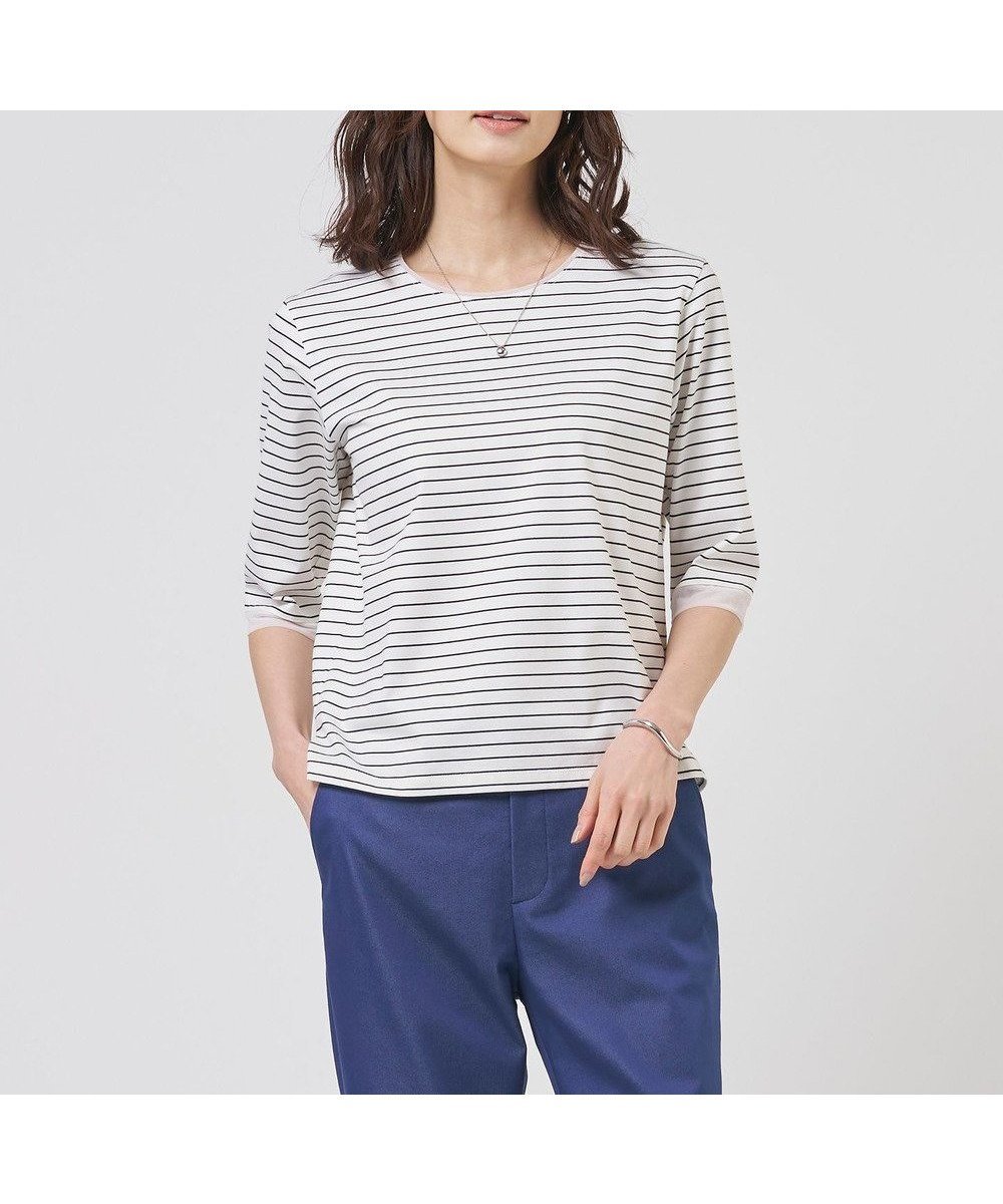 【ジェイ プレス/J.PRESS】のスムースジャージー ボーダー カットソー 人気、トレンドファッション・服の通販 founy(ファニー) 　ファッション　Fashion　レディースファッション　Fashion for Women　トップス・カットソー　Cut & Sew Tops　シャツ・ブラウス・オフィスカジュアル　Elegant Blouses & Button-Ups　ロングTシャツ・Tシャツ　Longline T-Shirts & Tees　カットソー・ベーシックTシャツ　Cut-and-Sewn Tops / Stretch Tees & Basics　インナー　Innerwear　カットソー　Cut and Sewn Top　カーディガン　Cardigan, Knitwear　シアー　Sheer, See-Through　シルケット　Silket, Silky Cotton　シンプル　Simple, Minimal　ジャケット　Jacket, Outerwear　トレンド　Trend, Trending Now　ボーダー　Border, Stripe　夏　Summer　春　Spring　S/S・春夏　SS, Spring/Summer, Warm Season　無地　Plain, Solid Color　 other-1|ID: prp329100004868276 ipo3291000000036273092