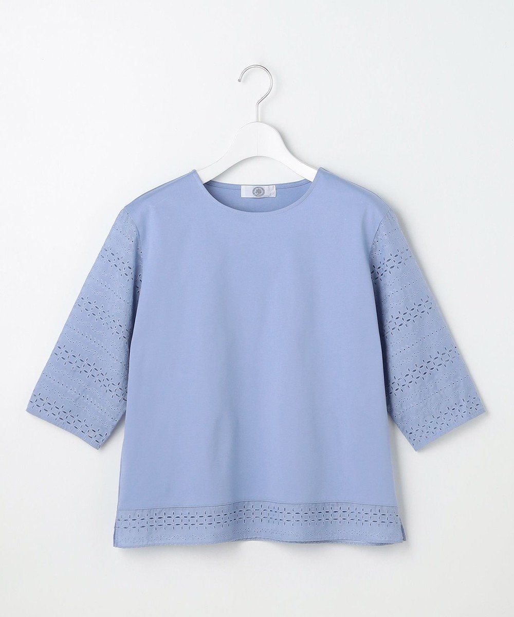 【ジェイ プレス/J.PRESS】のスムースジャージー 刺繍 カットソー インテリア・キッズ・メンズ・レディースファッション・服の通販 founy(ファニー) 　ファッション　Fashion　レディースファッション　Fashion for Women　トップス・カットソー　Cut & Sew Tops　シャツ・ブラウス・オフィスカジュアル　Elegant Blouses & Button-Ups　ロングTシャツ・Tシャツ　Longline T-Shirts & Tees　カットソー・ベーシックTシャツ　Cut-and-Sewn Tops / Stretch Tees & Basics　イエロー　Yellow　カットソー　Cut and Sewn Top　シルケット　Silket, Silky Cotton　ボーダー　Border, Stripe　モチーフ　Motif, Design Theme　エレガント 上品　Elegant　夏　Summer　春　Spring　S/S・春夏　SS, Spring/Summer, Warm Season　サックス系|ID: prp329100004868277 ipo3291000000036273096