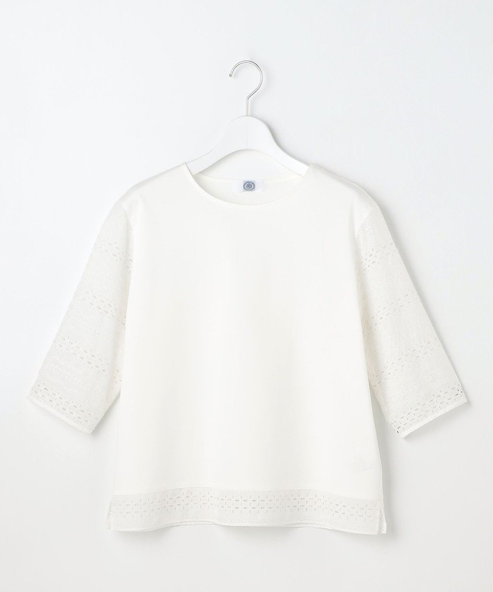 【ジェイ プレス/J.PRESS】のスムースジャージー 刺繍 カットソー インテリア・キッズ・メンズ・レディースファッション・服の通販 founy(ファニー) 　ファッション　Fashion　レディースファッション　Fashion for Women　トップス・カットソー　Cut & Sew Tops　シャツ・ブラウス・オフィスカジュアル　Elegant Blouses & Button-Ups　ロングTシャツ・Tシャツ　Longline T-Shirts & Tees　カットソー・ベーシックTシャツ　Cut-and-Sewn Tops / Stretch Tees & Basics　イエロー　Yellow　カットソー　Cut and Sewn Top　シルケット　Silket, Silky Cotton　ボーダー　Border, Stripe　モチーフ　Motif, Design Theme　エレガント 上品　Elegant　夏　Summer　春　Spring　S/S・春夏　SS, Spring/Summer, Warm Season　ホワイト系|ID: prp329100004868277 ipo3291000000036273097