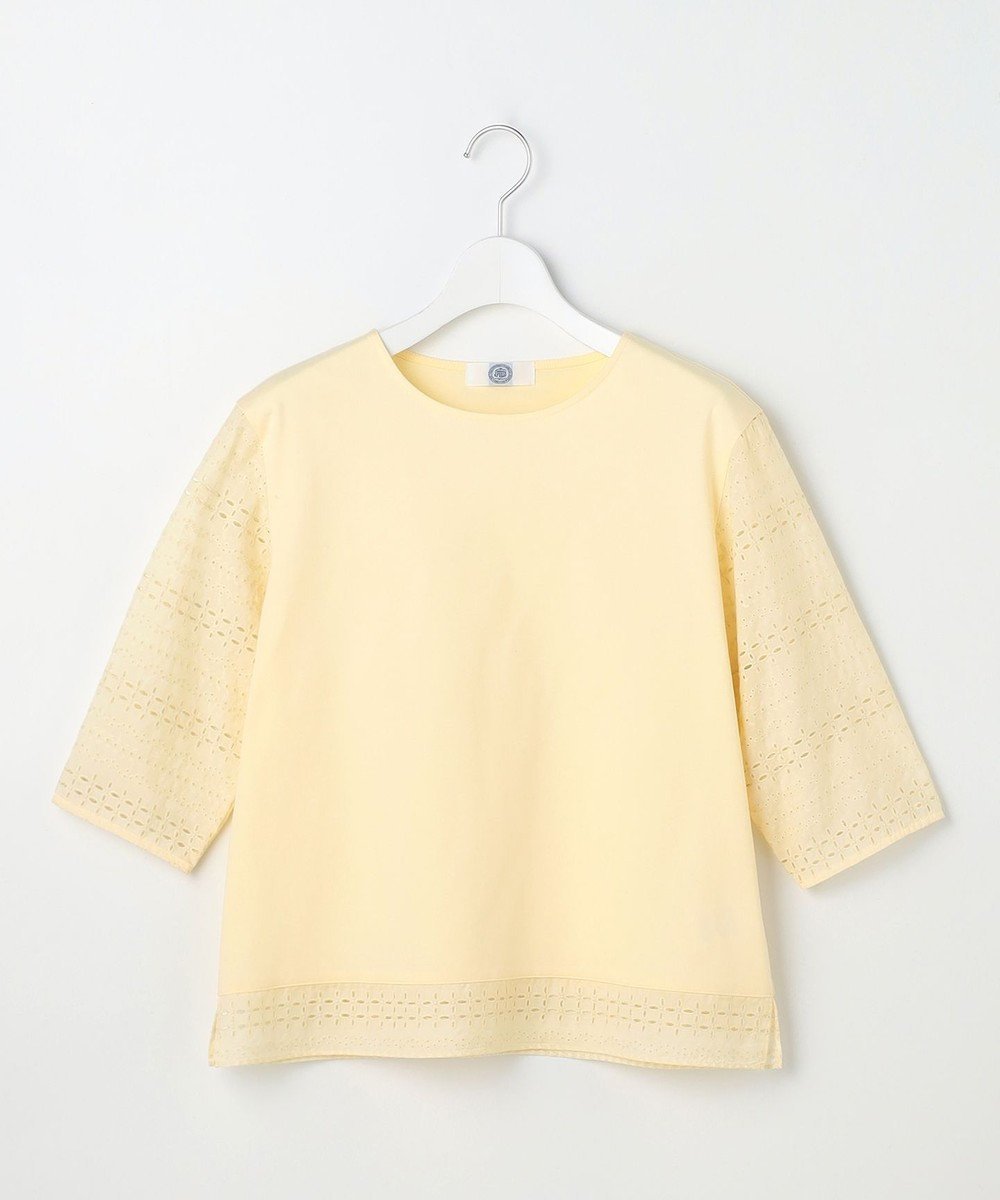 【ジェイ プレス/J.PRESS】のスムースジャージー 刺繍 カットソー インテリア・キッズ・メンズ・レディースファッション・服の通販 founy(ファニー) 　ファッション　Fashion　レディースファッション　Fashion for Women　トップス・カットソー　Cut & Sew Tops　シャツ・ブラウス・オフィスカジュアル　Elegant Blouses & Button-Ups　ロングTシャツ・Tシャツ　Longline T-Shirts & Tees　カットソー・ベーシックTシャツ　Cut-and-Sewn Tops / Stretch Tees & Basics　イエロー　Yellow　カットソー　Cut and Sewn Top　シルケット　Silket, Silky Cotton　ボーダー　Border, Stripe　モチーフ　Motif, Design Theme　エレガント 上品　Elegant　夏　Summer　春　Spring　S/S・春夏　SS, Spring/Summer, Warm Season　イエロー系|ID: prp329100004868277 ipo3291000000036273098