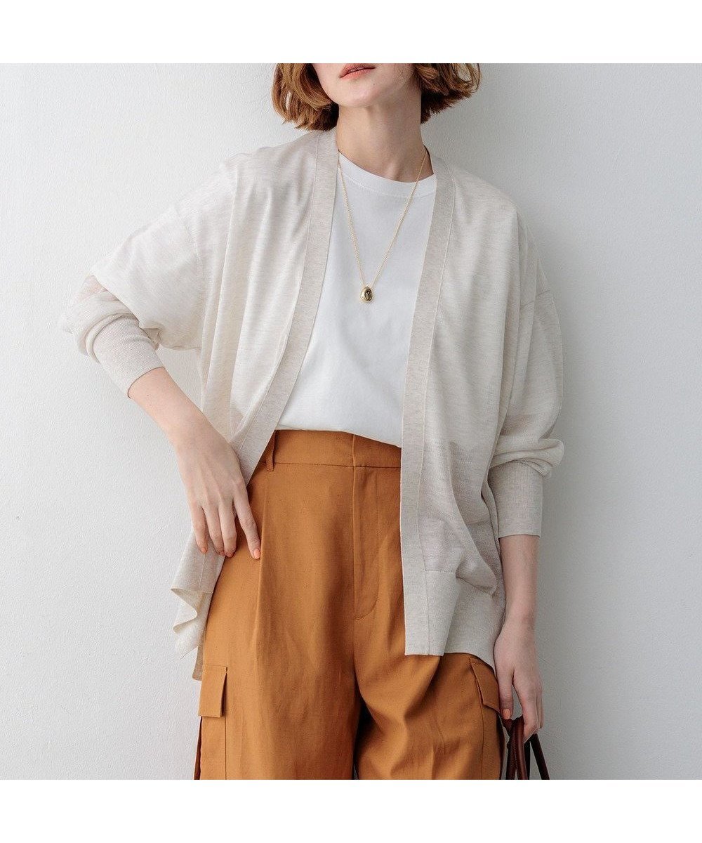 【23区/NIJYUSANKU】の【先行予約】シャイニーシアー フロントオープン カーディガン インテリア・キッズ・メンズ・レディースファッション・服の通販 founy(ファニー) 　ファッション　Fashion　レディースファッション　Fashion for Women　トップス・カットソー　Cut & Sew Tops　カーディガン・羽織り　Layered Style Cardigans　エレガント 上品　Elegant　春　Spring　カーディガン　Cardigan, Knitwear　コンパクト　Compact, Small Size　シアー　Sheer, See-Through　人気　Popular, Best Seller　バランス　Balance, Style Balance　フロント　Front, Front Design　ヘムライン　Hemline, Bottom Cut　S/S・春夏　SS, Spring/Summer, Warm Season　夏　Summer　旅行　Travel　2026年　2026　アイボリー系|ID: prp329100004868283 ipo3291000000036273116