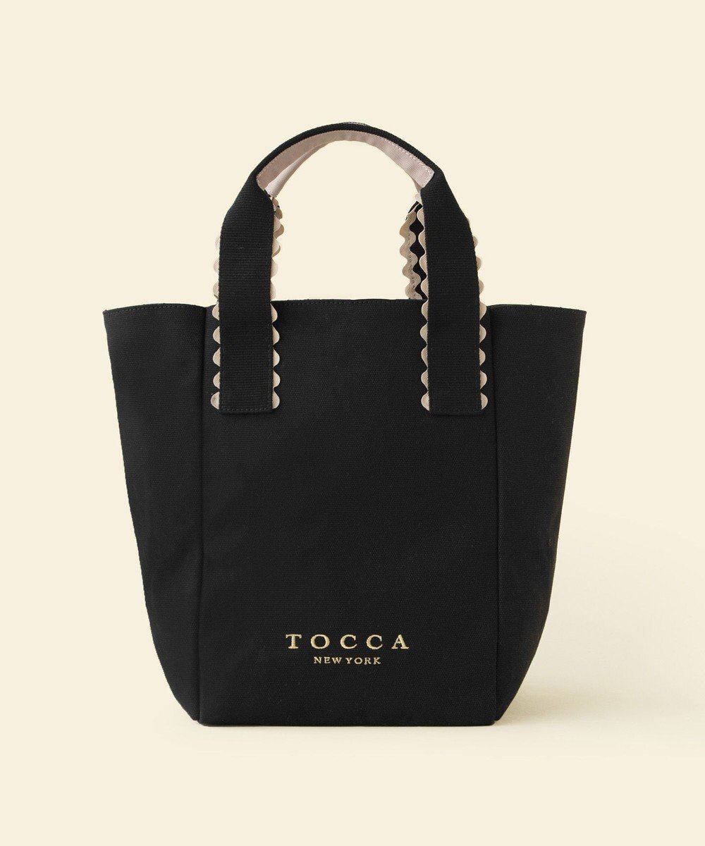【トッカ/TOCCA】の【WEB&一部店舗限定】WAVES HANDLE TOTE トートバッグ インテリア・キッズ・メンズ・レディースファッション・服の通販 founy(ファニー) 　ファッション　Fashion　レディースファッション　Fashion for Women　バッグ　Bags　アウトドア　Outdoor Clothing　ウェーブ　Wavy Pattern　ギンガム　Gingham, Gingham Fabric　シンプル　Simple, Minimal　財布　Wallet, Purse　チェック　Check, Plaid, Tartan　トリミング　Trimming, Decorative Edge　フォルム　Silhouette, Form　フリル　Frill, Ruffle　ブレード　Braid, Decorative Trim　ポケット　Pocket, Pocket Detail　ポーチ　Pouch, Small Case　モダン　Modern, Contemporary　旅行　Travel　ビジネス 仕事 通勤　Business / Work / Commuting　ブラック系|ID: prp329100004868292 ipo3291000000036273170