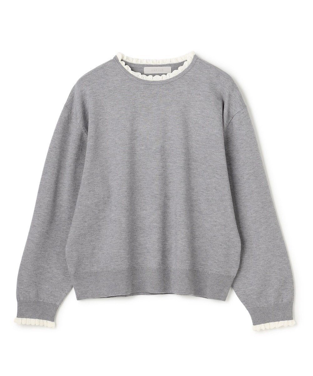 【アンフィーロ 自由区/UNFILO】のフリルトリミング ニット 人気、トレンドファッション・服の通販 founy(ファニー) 　ファッション　Fashion　レディースファッション　Fashion for Women　トップス・カットソー　Cut & Sew Tops　ニット　Knit Tops & Sweaters　ウォッシャブル　Machine Washable　シルク　Silk, 100% Silk　ストレッチ　Stretch, Stretchy Fabric　セーター　Sweater, Knitwear　トリミング　Trimming, Decorative Edge　フリル　Frill, Ruffle　レース　Lace, Lace Fabric　A/W・秋冬　Autumn/Winter　 other-1|ID: prp329100004868300 ipo3291000000036273246