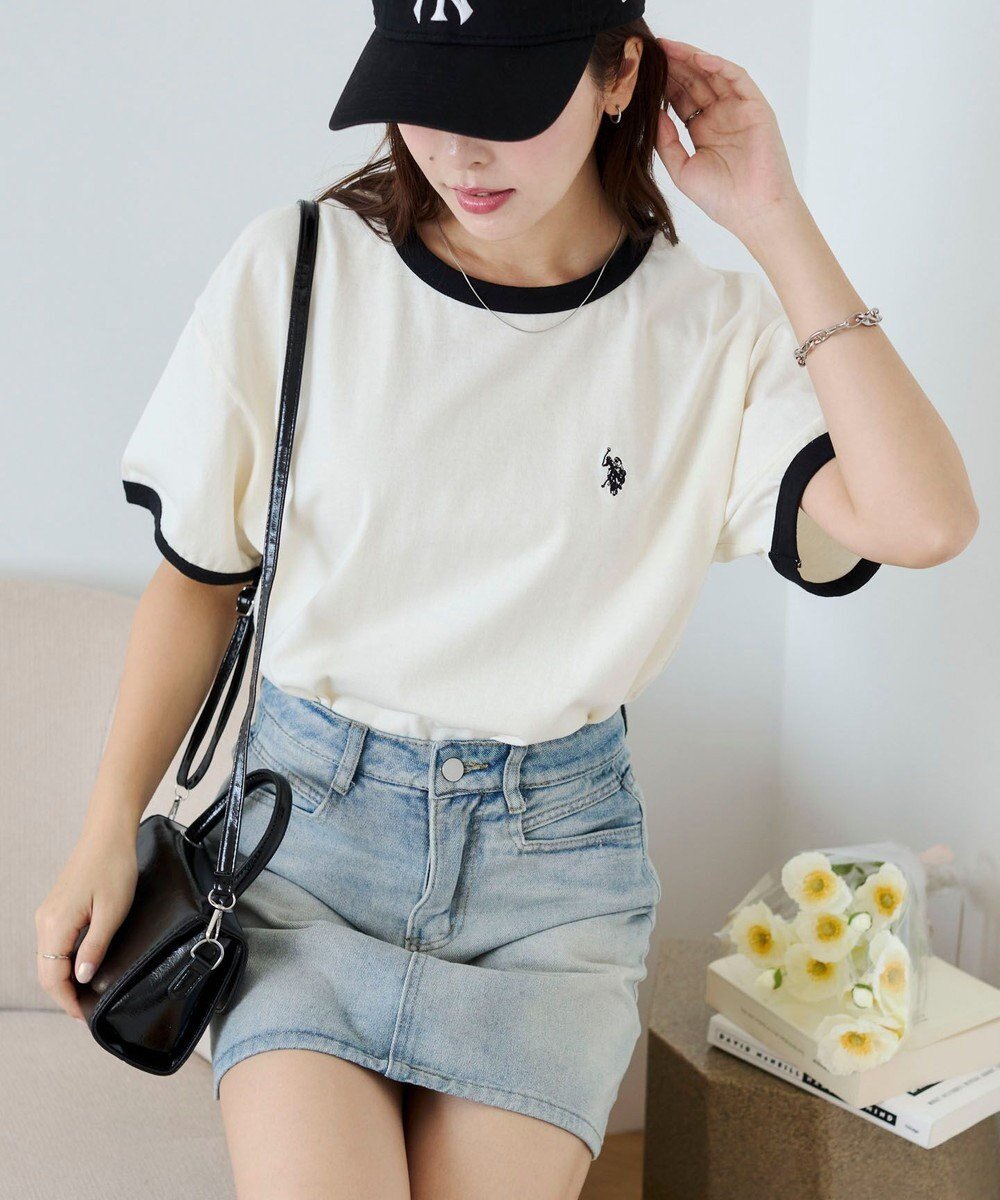 【ウィゴー/WEGO】の【洗える/綿100%】USPOLOワンポイントTシャツ 人気、トレンドファッション・服の通販 founy(ファニー) 　ファッション　Fashion　レディースファッション　Fashion for Women　トップス・カットソー　Cut & Sew Tops　シャツ・ブラウス・オフィスカジュアル　Elegant Blouses & Button-Ups　ロングTシャツ・Tシャツ　Longline T-Shirts & Tees　カットソー・ベーシックTシャツ　Cut-and-Sewn Tops / Stretch Tees & Basics　インナー　Innerwear　春　Spring　洗える　Machine Washable　秋　Autumn　カットソー　Cut and Sewn Top　カーゴパンツ　Cargo Pants, Utility Pants　キャップ　Cap, Baseball Cap　シンプル　Simple, Minimal　ストレート　Straight, Straight Cut　スラックス　Slacks, Dress Pants　ティアードスカート　Tiered Skirt, Flounced Skirt　デニム　Denim, Jeans Material　ビスチェ　Bustier, Corset Top　ビッグ　Big, Oversized　ボトム　Bottoms, Lower Wear　ボーダー　Border, Stripe　別注　Limited Edition, Custom Order　無地　Plain, Solid Color　ワンポイント　One Point, Statement Accent　S/S・春夏　SS, Spring/Summer, Warm Season　おすすめ　Recommended / Our Picks　夏　Summer　 other-1|ID: prp329100004868460 ipo3291000000036278414