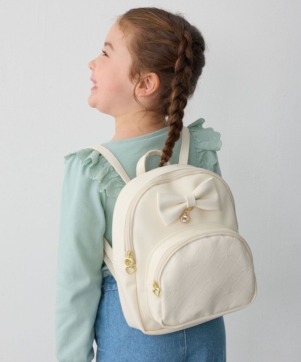 【エニィ/ANY / KIDS】のリボンリュックサック インテリア・キッズ・メンズ・レディースファッション・服の通販 founy(ファニー) 　ファッション　Fashion　キッズファッション　Fashion for Kids　スマホ　Smartphone, Mobile Device　人気　Popular, Best Seller　ビジュー　Bijou, Jewel-like Accent　ポケット　Pocket, Pocket Detail　ラベンダー　Lavender　リボン　Ribbon, Bow　リュック　Backpack, Rucksack　再入荷　Restock / Back in Stock　ギフト プレゼント　Gift / Present　アイボリー|ID: prp329100004868464 ipo3291000000036278434