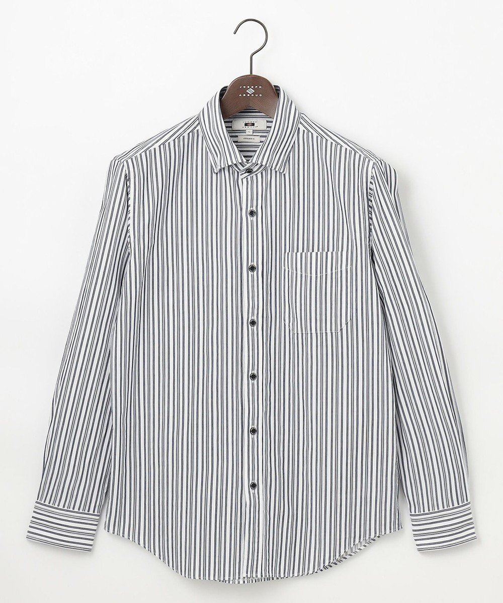 【ジョセフ アブード/JOSEPH ABBOUD / MEN】の【オーガニックコットン使用】 オーガニックコードストライプ シャツ インテリア・キッズ・メンズ・レディースファッション・服の通販 founy(ファニー) 　ファッション　Fashion　メンズファッション　Fashion for Men　トップス・カットソー　Cut & Sew Tops　メンズシャツ　Shirts　おすすめ　Recommended / Our Picks　オーガニック　Organic Cotton　ストライプ　Stripe, Striped Pattern　夏　Summer　春　Spring　S/S・春夏　SS, Spring/Summer, Warm Season　ダルブルー系1|ID: prp329100004868476 ipo3291000000036278475