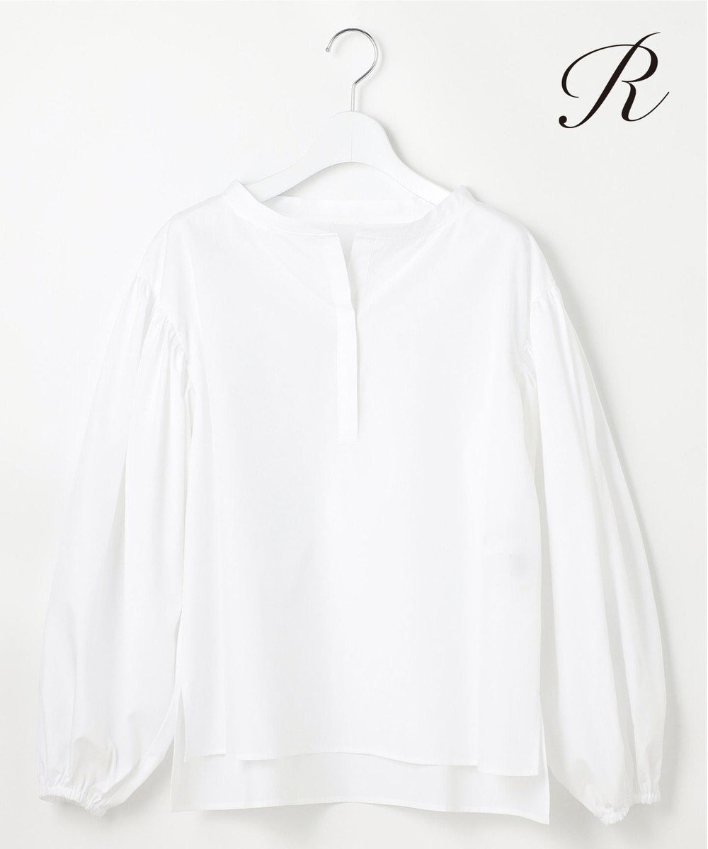 【23区/NIJYUSANKU】の【R(アール)】THOMAS MASON ボリュームスリーブ ブラウス 人気、トレンドファッション・服の通販 founy(ファニー) 　ファッション　Fashion　レディースファッション　Fashion for Women　トップス・カットソー　Cut & Sew Tops　シャツ・ブラウス・オフィスカジュアル　Elegant Blouses & Button-Ups　ボリューム袖・フリルスリーブブラウス　Voluminous & Ruffle Sleeves / Puffy Sleeve Tops　春　Spring　カッティング　Cutting Detail　シルク　Silk, 100% Silk　シルケット　Silket, Silky Cotton　スキッパー　Skipper, Open Collar　スクエア　Square, Square Shape　スリーブ　Sleeve, Long Sleeve / Short Sleeve　なめらか　Smooth, Silky Texture　人気　Popular, Best Seller　ハンカチ　Handkerchief, Hanky　S/S・春夏　SS, Spring/Summer, Warm Season　夏　Summer　2025年　2025　2025春夏・S/S　Spring/Summer 2025 SS25　 other-1|ID: prp329100004868479 ipo3291000000036278493