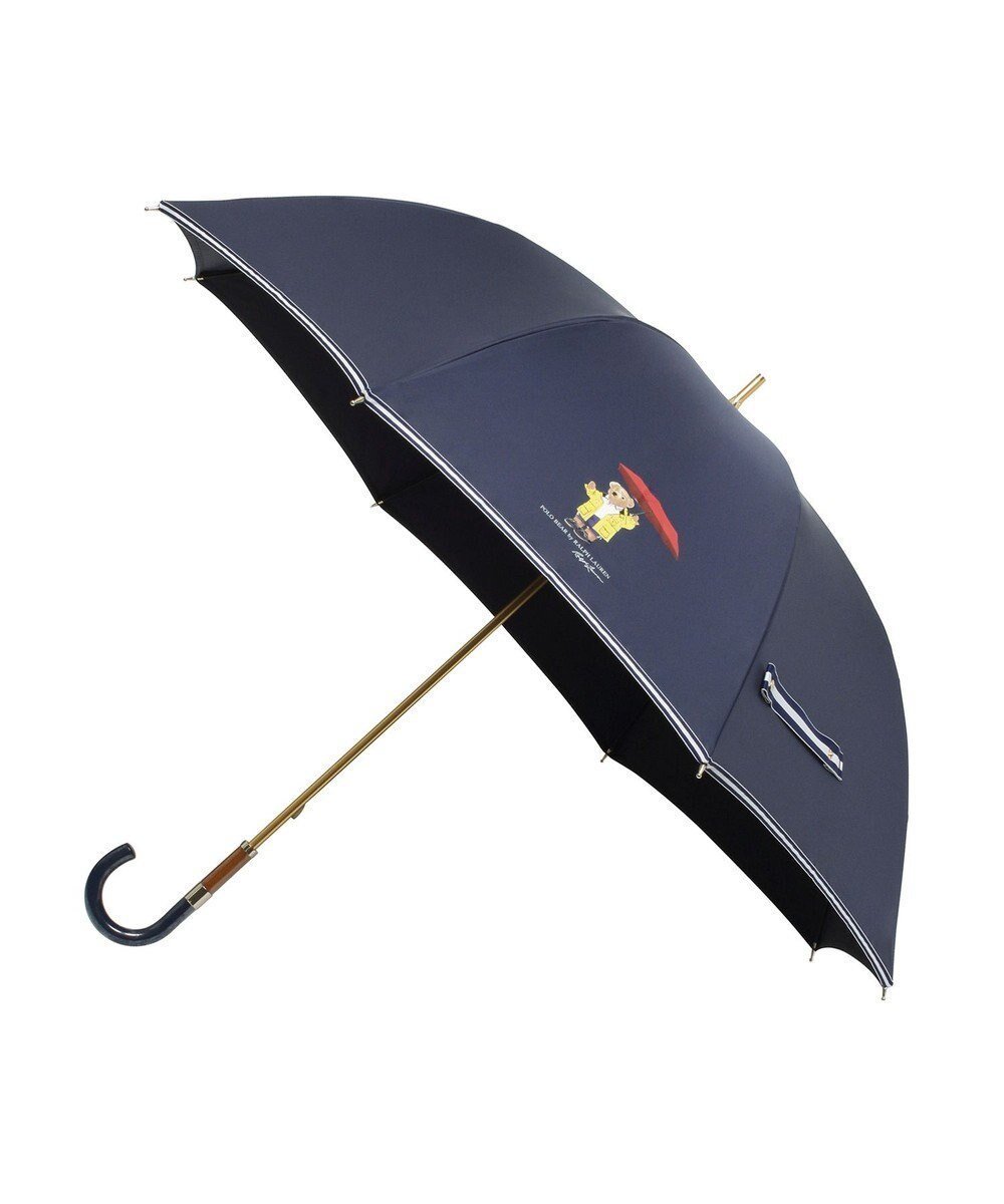 【ムーンバット/MOONBAT】の【雨傘】POLO RALPH LAUREN(ポロ ラルフローレン)長傘 ツイル無地×RAIN BEAR インテリア・キッズ・メンズ・レディースファッション・服の通販 founy(ファニー) 　ファッション　Fashion　レディースファッション　Fashion for Women　レイングッズ・傘・晴雨兼用傘　Umbrellas & Rain Gear　アイビー　Ivy Pattern　傘　Umbrella, Parasol　ツイル　Twist, Twisted Detail　トリミング　Trimming, Decorative Edge　ニューヨーク　New York, NYC Style　フェミニン　Feminine, Girly　無地　Plain, Solid Color　ネイビーブルー|ID: prp329100004868486 ipo3291000000036278533