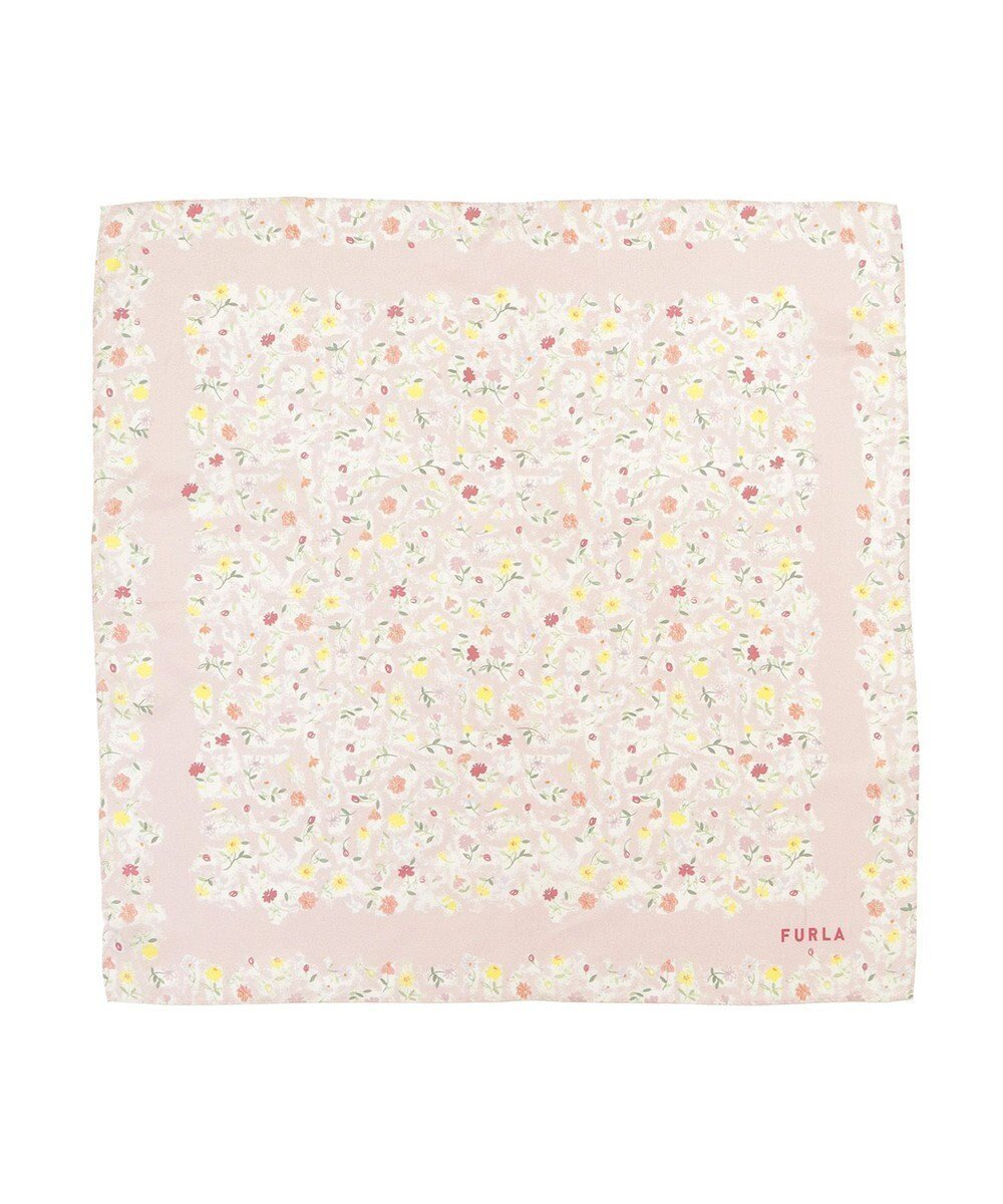 【ムーンバット/MOONBAT】の【シルク100%】フルラ (FURLA) 小花柄 シルクプリントスカーフ 58cm×58cm インテリア・キッズ・メンズ・レディースファッション・服の通販 founy(ファニー) 　ファッション　Fashion　レディースファッション　Fashion for Women　イタリア　Italy　エレガント 上品　Elegant　コレクション　Collection, Seasonal Line　シルク　Silk, 100% Silk　スカーフ　Scarf, Neckwear　なめらか　Smooth, Silky Texture　バンダナ　Bandana, Head Scarf　パターン　Pattern, Design Print　ランダム　Random, Irregular　ペールピンク|ID: prp329100004868497 ipo3291000000036278606
