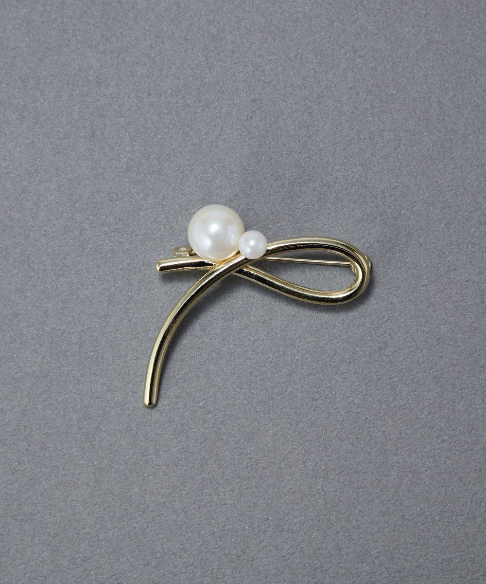 【フィービィー/phoebe】のクロスメタルパールブローチ ゴールド インテリア・キッズ・メンズ・レディースファッション・服の通販 founy(ファニー) 　ファッション　Fashion　レディースファッション　Fashion for Women　アクセサリー　Fashion Accessories　シンプル　Simple, Minimal　ストール　Stole, Wrap　パール　Pearl, Pearl Accent　フォルム　Silhouette, Form　フォーマル　Formal, Dressy　ブローチ　Brooch, Pin Brooch　メタル　Metal, Metal Parts　リボン　Ribbon, Bow　ワンポイント　One Point, Statement Accent　入学式　Entrance Ceremony　卒業式　Graduation Ceremony　結婚式　Wedding　ゴールド|ID: prp329100004868498 ipo3291000000036278613