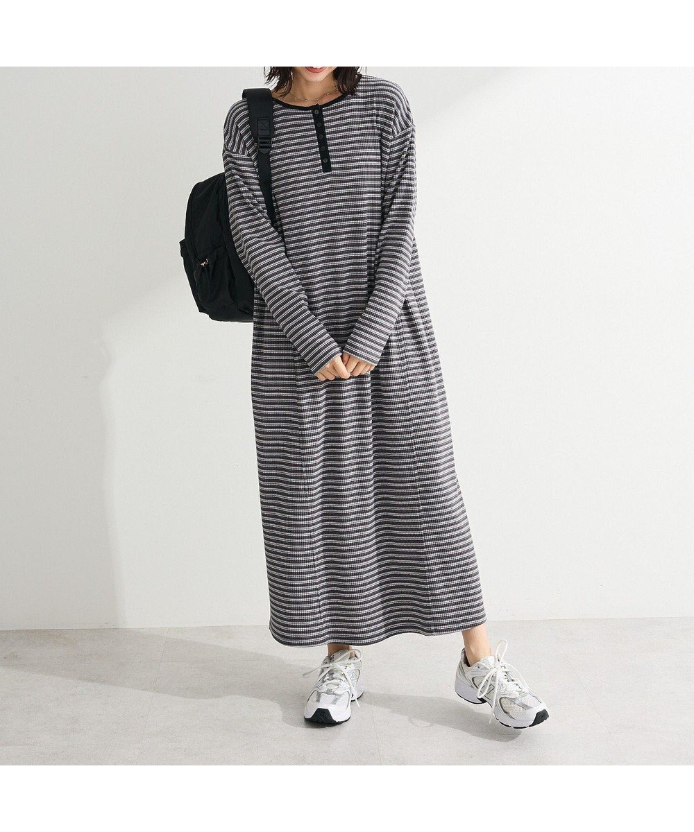 【グリーンパークス/Green Parks】のヘンリーネックワンピース インテリア・キッズ・メンズ・レディースファッション・服の通販 founy(ファニー) 　ファッション　Fashion　レディースファッション　Fashion for Women　ワンピース　Dresses　カーディガン　Cardigan, Knitwear　シンプル　Simple, Minimal　ジャケット　Jacket, Outerwear　フロント　Front, Front Design　ポケット　Pocket, Pocket Detail　エレガント 上品　Elegant　夏　Summer　春　Spring　S/S・春夏　SS, Spring/Summer, Warm Season　Border Gray|ID: prp329100004868511 ipo3291000000036278672