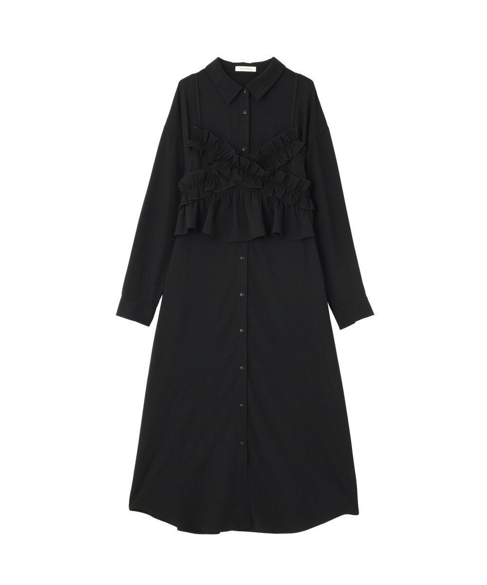 【グリーンパークス/Green Parks】のSET2点フリルビスチェ+シャツワンピース インテリア・キッズ・メンズ・レディースファッション・服の通販 founy(ファニー) 　ファッション　Fashion　レディースファッション　Fashion for Women　ワンピース　Dresses　シャツワンピース / 1枚で着映えコーデ　Shirt Dresses　春　Spring　シンプル　Simple, Minimal　ビスチェ　Bustier, Corset Top　フリル　Frill, Ruffle　ポケット　Pocket, Pocket Detail　S/S・春夏　SS, Spring/Summer, Warm Season　夏　Summer　エレガント 上品　Elegant　セレモニー　Ceremony　ビジネス 仕事 通勤　Business / Work / Commuting　Black|ID: prp329100004868512 ipo3291000000036278676