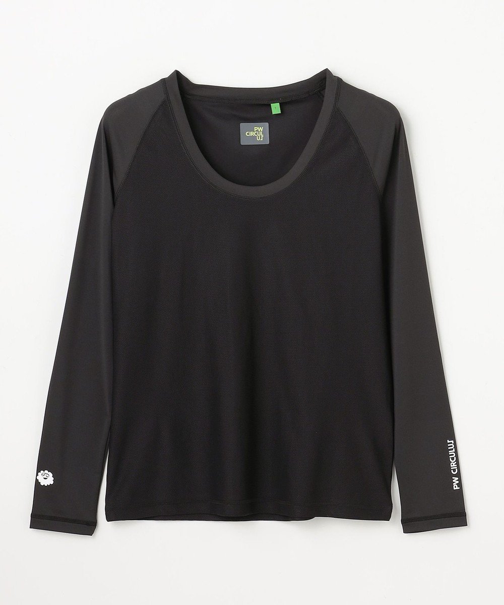 【ピーダブリュサーキュラス/PW CIRCULUS】の【WOMEN】UVメッシュコンビインナーシャツ ゴルフウェア レディース インテリア・キッズ・メンズ・レディースファッション・服の通販 founy(ファニー) 　ファッション　Fashion　レディースファッション　Fashion for Women　トップス・カットソー　Cut & Sew Tops　シャツ・ブラウス・オフィスカジュアル　Elegant Blouses & Button-Ups　ロングTシャツ・Tシャツ　Longline T-Shirts & Tees　カットソー・ベーシックTシャツ　Cut-and-Sewn Tops / Stretch Tees & Basics　インナー　Innerwear　カットソー　Cut and Sewn Top　コンビ　Combo, Combination Style　ゴルフ　Golf　ストレッチ　Stretch, Stretchy Fabric　ポロシャツ　Polo Shirt, Collared Tee　メッシュ　Mesh, Net Fabric　モックネック　Mock Neck, Short Turtleneck　吸水　Absorbent, Quick-Dry　夏　Summer　春　Spring　S/S・春夏　SS, Spring/Summer, Warm Season　ブラック系|ID: prp329100004868516 ipo3291000000036278690