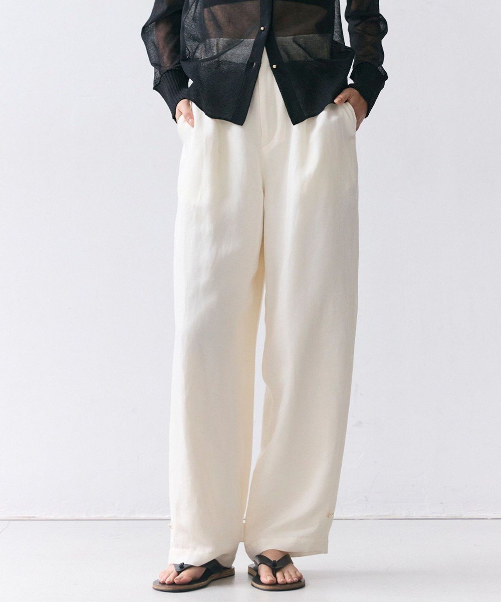 【ベイジ,/BEIGE,】のBERNARD / リネン混 ヘムタグ 2WAYパンツ インテリア・キッズ・メンズ・レディースファッション・服の通販 founy(ファニー) 　ファッション　Fashion　レディースファッション　Fashion for Women　パンツ　Pants & Trousers　春　Spring　カーゴパンツ　Cargo Pants, Utility Pants　サンダル　Sandals, Summer Shoes　シンプル　Simple, Minimal　ストレート　Straight, Straight Cut　テーパード　Tapered, Tapered Pants　ポケット　Pocket, Pocket Detail　リネン　Linen, Linen Fabric　リラックス　Relax, Relaxed Fit　S/S・春夏　SS, Spring/Summer, Warm Season　夏　Summer　旅行　Travel　エレガント 上品　Elegant　Ecru|ID: prp329100004868523 ipo3291000000036278710