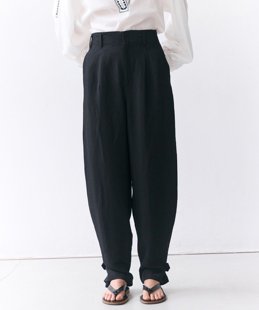 【ベイジ,/BEIGE,】のBERNARD / リネン混 ヘムタグ 2WAYパンツ インテリア・キッズ・メンズ・レディースファッション・服の通販 founy(ファニー) 　ファッション　Fashion　レディースファッション　Fashion for Women　パンツ　Pants & Trousers　春　Spring　カーゴパンツ　Cargo Pants, Utility Pants　サンダル　Sandals, Summer Shoes　シンプル　Simple, Minimal　ストレート　Straight, Straight Cut　テーパード　Tapered, Tapered Pants　ポケット　Pocket, Pocket Detail　リネン　Linen, Linen Fabric　リラックス　Relax, Relaxed Fit　S/S・春夏　SS, Spring/Summer, Warm Season　夏　Summer　旅行　Travel　エレガント 上品　Elegant　Black|ID: prp329100004868523 ipo3291000000036278711