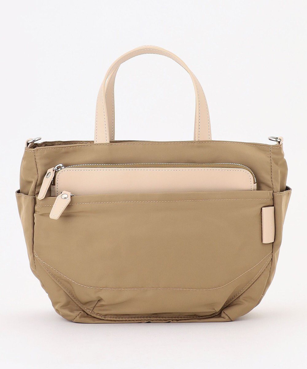 【イザック/Y'SACCS】のポリエステルツイル 2WAYトートバッグ インテリア・キッズ・メンズ・レディースファッション・服の通販 founy(ファニー) 　ファッション　Fashion　レディースファッション　Fashion for Women　バッグ　Bags　サテン　Satin, Glossy Fabric　スマート　Smart, Elegant　ダブル　Double, Double-Breasted　トラベル　Travel, Travel Gear　フロント　Front, Front Design　ポケット　Pocket, Pocket Detail　マグネット　Magnet, Magnetic Closure　メタル　Metal, Metal Parts　エレガント 上品　Elegant　ベージュ|ID: prp329100004868524 ipo3291000000036278715