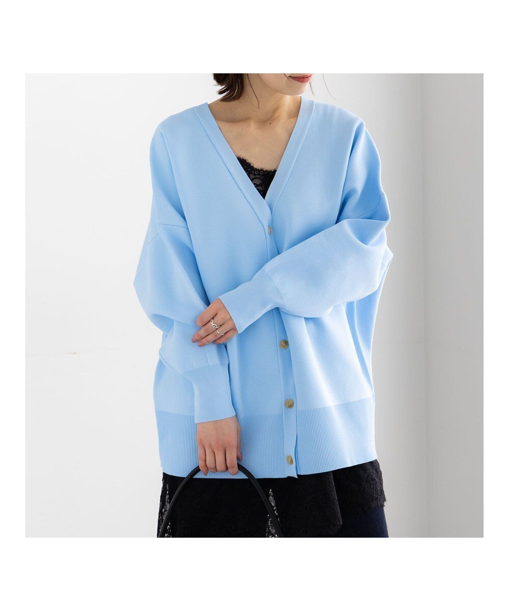 【テチチ/Te chichi】のコクーンVネックカーディガン インテリア・キッズ・メンズ・レディースファッション・服の通販 founy(ファニー) 　ファッション　Fashion　レディースファッション　Fashion for Women　トップス・カットソー　Cut & Sew Tops　ニット　Knit Tops & Sweaters　カーディガン・羽織り　Layered Style Cardigans　Vネックトップス　V-Neck Tops / V-Cut Neckline Shirts　カーディガン　Cardigan, Knitwear　コクーン　Cocoon, Cocoon Silhouette　セーター　Sweater, Knitwear　バランス　Balance, Style Balance　夏　Summer　S/S・春夏　SS, Spring/Summer, Warm Season　A/W・秋冬　Autumn/Winter　ビジネス 仕事 通勤　Business / Work / Commuting　サックスブルー|ID: prp329100004868528 ipo3291000000036278733