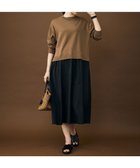 【自由区/JIYU-KU】の【人気異素材コンビの最新作・前後着用可】タフタコンビ ワンピース ブラウン×ブラック|ID: prp329100004868529 ipo3291000000036278735