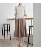 【自由区/JIYU-KU】の【人気異素材コンビの最新作・前後着用可】タフタコンビ ワンピース ベージュ×モカ|ID: prp329100004868529 ipo3291000000036296190