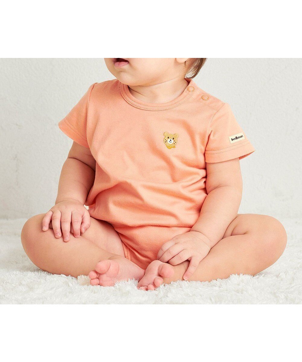 【ミキハウスホットビスケッツ/MIKI HOUSE HOT BISCUITS / KIDS】の【70-80cm】【Everyday Series】ワンポイント 半袖ボディシャツ インテリア・キッズ・メンズ・レディースファッション・服の通販 founy(ファニー) 　ファッション　Fashion　キッズファッション　Fashion for Kids　カラフル　Colorful Design　ベビー　Baby, Babywear　ベーシック　Basic, Essential　ボーダー　Border, Stripe　ロンパース　Romper, Jumpsuit　ワンポイント　One Point, Statement Accent　半袖　Short Sleeve, Half Sleeve　夏　Summer　定番　Standard, Basic Item　春　Spring　S/S・春夏　SS, Spring/Summer, Warm Season　長袖　Long Sleeve, Full Sleeve　オレンジ|ID: prp329100004868539 ipo3291000000036278818