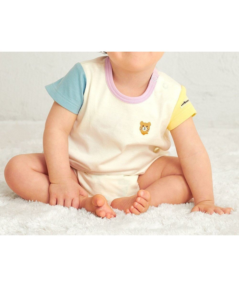 【ミキハウスホットビスケッツ/MIKI HOUSE HOT BISCUITS / KIDS】の【70-80cm】【Everyday Series】ワンポイント 半袖ボディシャツ インテリア・キッズ・メンズ・レディースファッション・服の通販 founy(ファニー) 　ファッション　Fashion　キッズファッション　Fashion for Kids　カラフル　Colorful Design　ベビー　Baby, Babywear　ベーシック　Basic, Essential　ボーダー　Border, Stripe　ロンパース　Romper, Jumpsuit　ワンポイント　One Point, Statement Accent　半袖　Short Sleeve, Half Sleeve　夏　Summer　定番　Standard, Basic Item　春　Spring　S/S・春夏　SS, Spring/Summer, Warm Season　長袖　Long Sleeve, Full Sleeve　マルチカラー|ID: prp329100004868539 ipo3291000000036278820