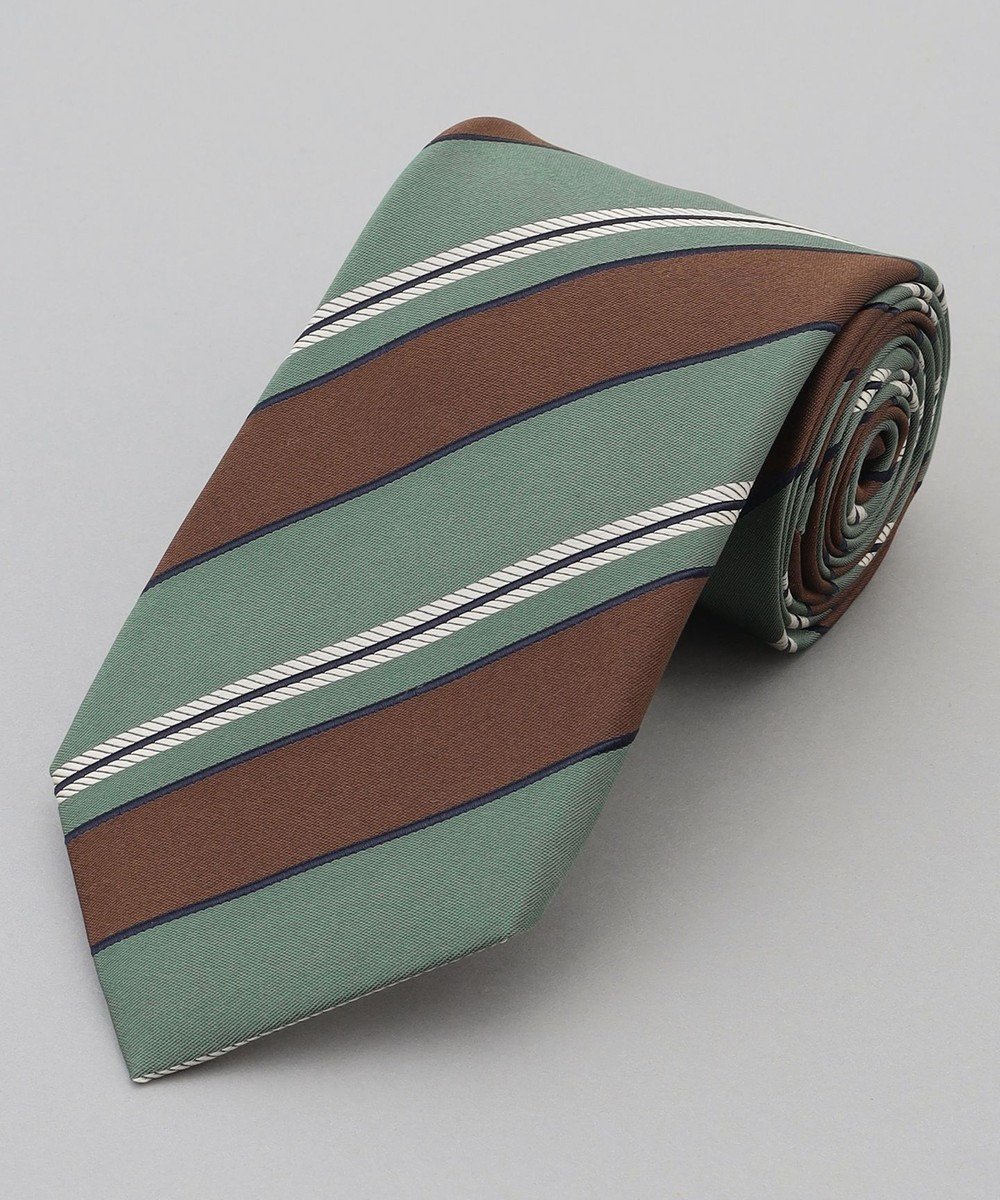 【五大陸/gotairiku / MEN】のGOTAIRIKU別注【MANTERO/マンテロ】ネクタイ_レジメンタル インテリア・キッズ・メンズ・レディースファッション・服の通販 founy(ファニー) 　ファッション　Fashion　メンズファッション　Fashion for Men　イタリア　Italy　春　Spring　コレクション　Collection, Seasonal Line　ジャカード／ジャガード　Jacquard, Woven Pattern　スーツ　Suit, Formalwear　プリント　Print, Printed Pattern　別注　Limited Edition, Custom Order　S/S・春夏　SS, Spring/Summer, Warm Season　夏　Summer　グリーン系1|ID: prp329100004868547 ipo3291000000036278902