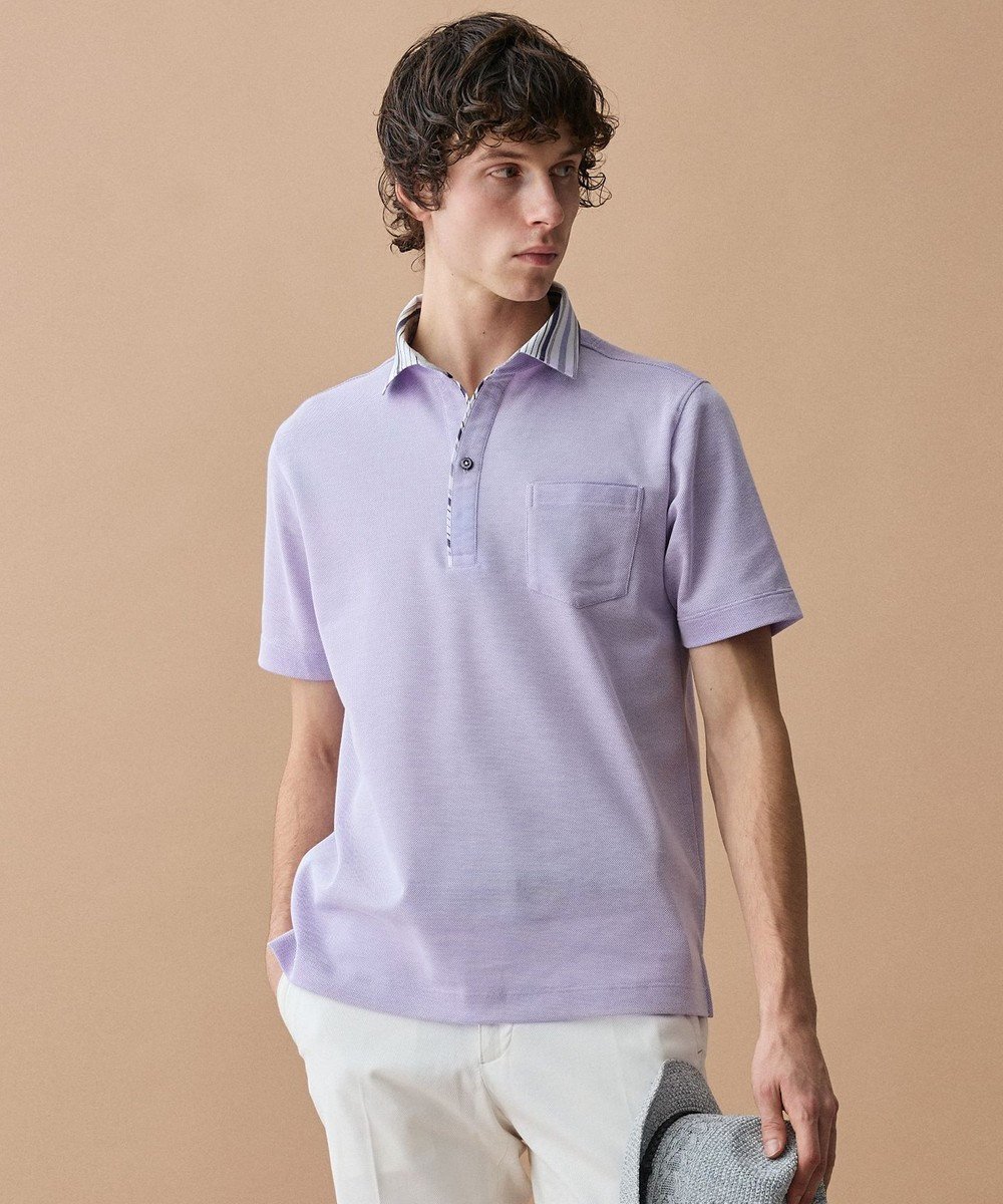 【ジョセフ アブード/JOSEPH ABBOUD / MEN】の【愛されて21年!オーガニックコットン使用】ダディ ポロシャツ インテリア・キッズ・メンズ・レディースファッション・服の通販 founy(ファニー) 　ファッション　Fashion　メンズファッション　Fashion for Men　トップス・カットソー　Cut & Sew Tops　メンズシャツ　Shirts　ポロシャツ / きれいめカジュアルスタイル　Polo Shirts　インド　Indian Textile　ウォッシャブル　Machine Washable　春　Spring　今季　This Season, Current Season　吸水　Absorbent, Quick-Dry　サッカー　Seersucker, Summer Fabric　ジャケット　Jacket, Outerwear　スキッパー　Skipper, Open Collar　定番　Standard, Basic Item　ポロシャツ　Polo Shirt, Collared Tee　リネン　Linen, Linen Fabric　S/S・春夏　SS, Spring/Summer, Warm Season　おすすめ　Recommended / Our Picks　夏　Summer　ギフト プレゼント　Gift / Present　ビジネス 仕事 通勤　Business / Work / Commuting　ライラック系|ID: prp329100004868559 ipo3291000000036279044