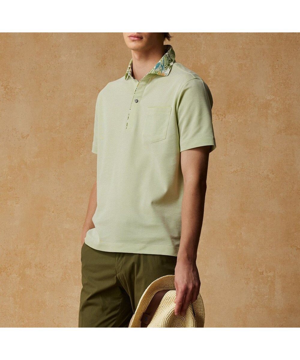 【ジョセフ アブード/JOSEPH ABBOUD / MEN】のギフトに!【老舗アロハブランドとコラボレーション】カハラ アロハ ダディ ポロシャツ インテリア・キッズ・メンズ・レディースファッション・服の通販 founy(ファニー) 　ファッション　Fashion　メンズファッション　Fashion for Men　トップス・カットソー　Cut & Sew Tops　メンズシャツ　Shirts　ポロシャツ / きれいめカジュアルスタイル　Polo Shirts　アロハ　Aloha　オーガニック　Organic Cotton　春　Spring　吸水　Absorbent, Quick-Dry　スキッパー　Skipper, Open Collar　人気　Popular, Best Seller　ビーチ　Beach, Seaside　プリント　Print, Printed Pattern　ボーダー　Border, Stripe　ポロシャツ　Polo Shirt, Collared Tee　モチーフ　Motif, Design Theme　リネン　Linen, Linen Fabric　リラックス　Relax, Relaxed Fit　S/S・春夏　SS, Spring/Summer, Warm Season　おすすめ　Recommended / Our Picks　夏　Summer　ギフト プレゼント　Gift / Present　ライトグリーン×ライム襟|ID: prp329100004868567 ipo3291000000036279144