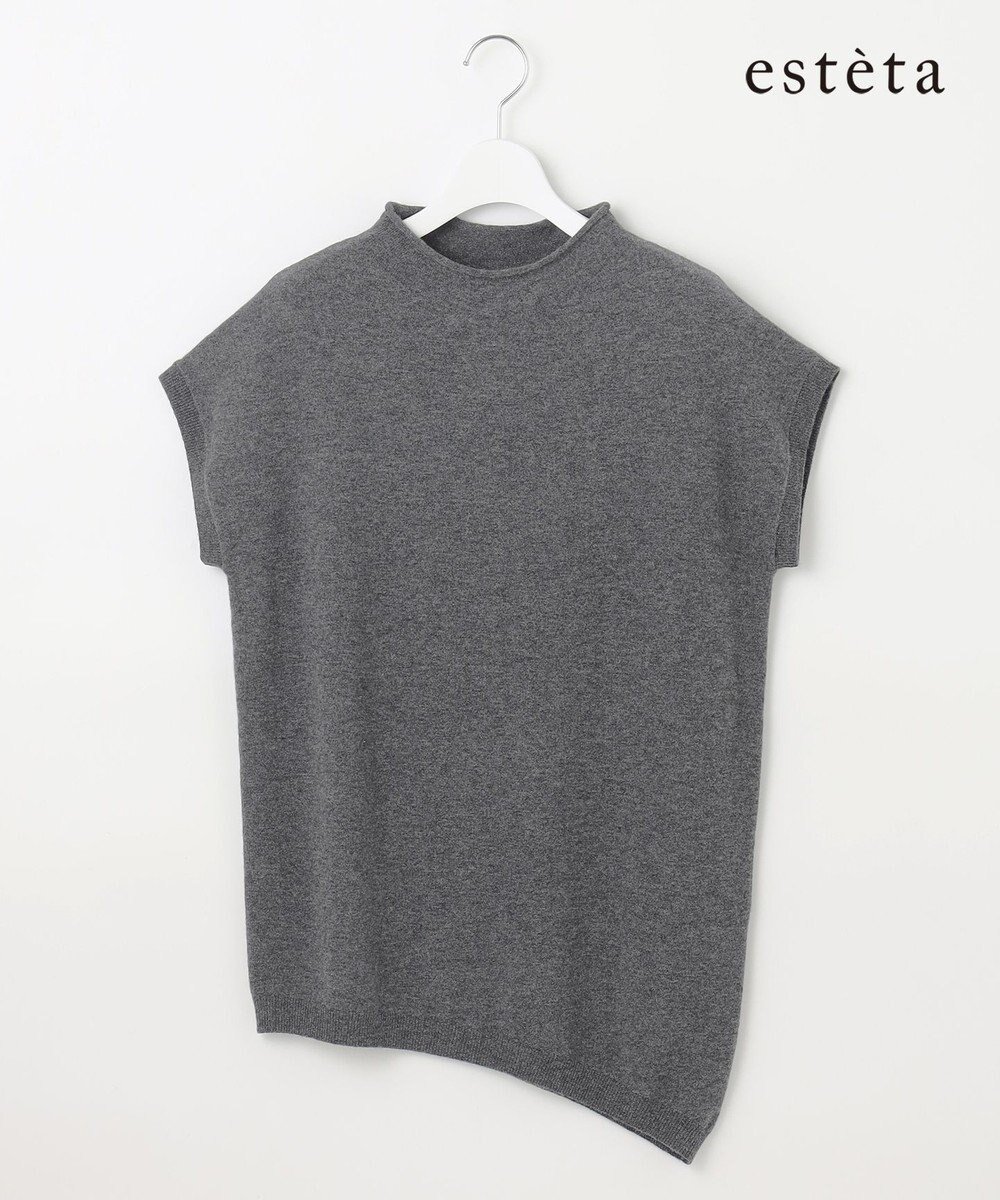 【23区/NIJYUSANKU】の【エステータ】マーセライズドウールカシミヤ アシンメトリー ニット インテリア・キッズ・メンズ・レディースファッション・服の通販 founy(ファニー) 　ファッション　Fashion　レディースファッション　Fashion for Women　トップス・カットソー　Cut & Sew Tops　ニット　Knit Tops & Sweaters　アシンメトリー　Asymmetrical Style　クラシック　Classic, Timeless Style　ショルダー　Shoulder, Shoulder Strap　セーター　Sweater, Knitwear　ドロップ　Drop Shoulder, Dropped Style　フォルム　Silhouette, Form　ベーシック　Basic, Essential　A/W・秋冬　Autumn/Winter　冬　Winter / This Winter　グレー系|ID: prp329100004868574 ipo3291000000036279234